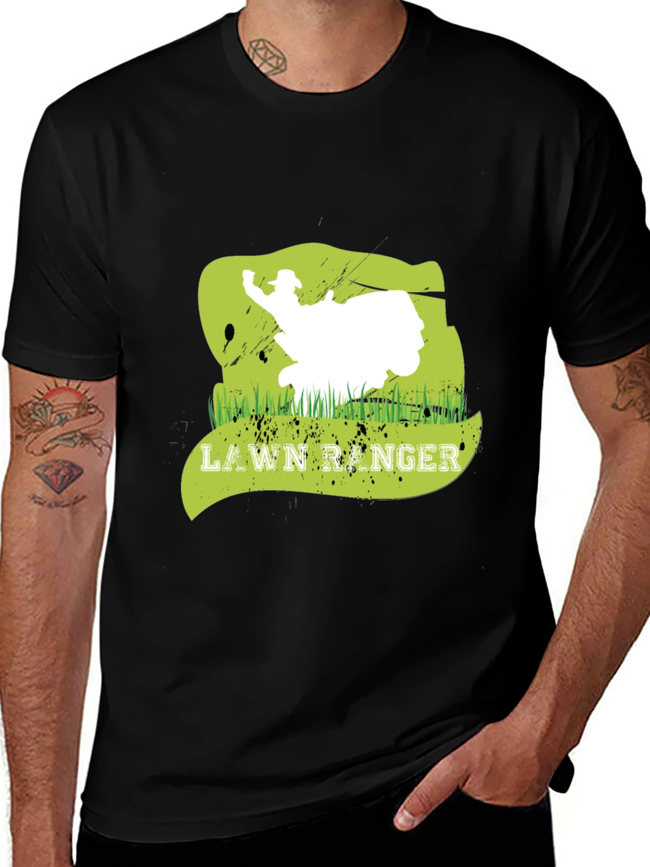 Lawn Ranger Graphic Tee - Black Cotton T-Shirt