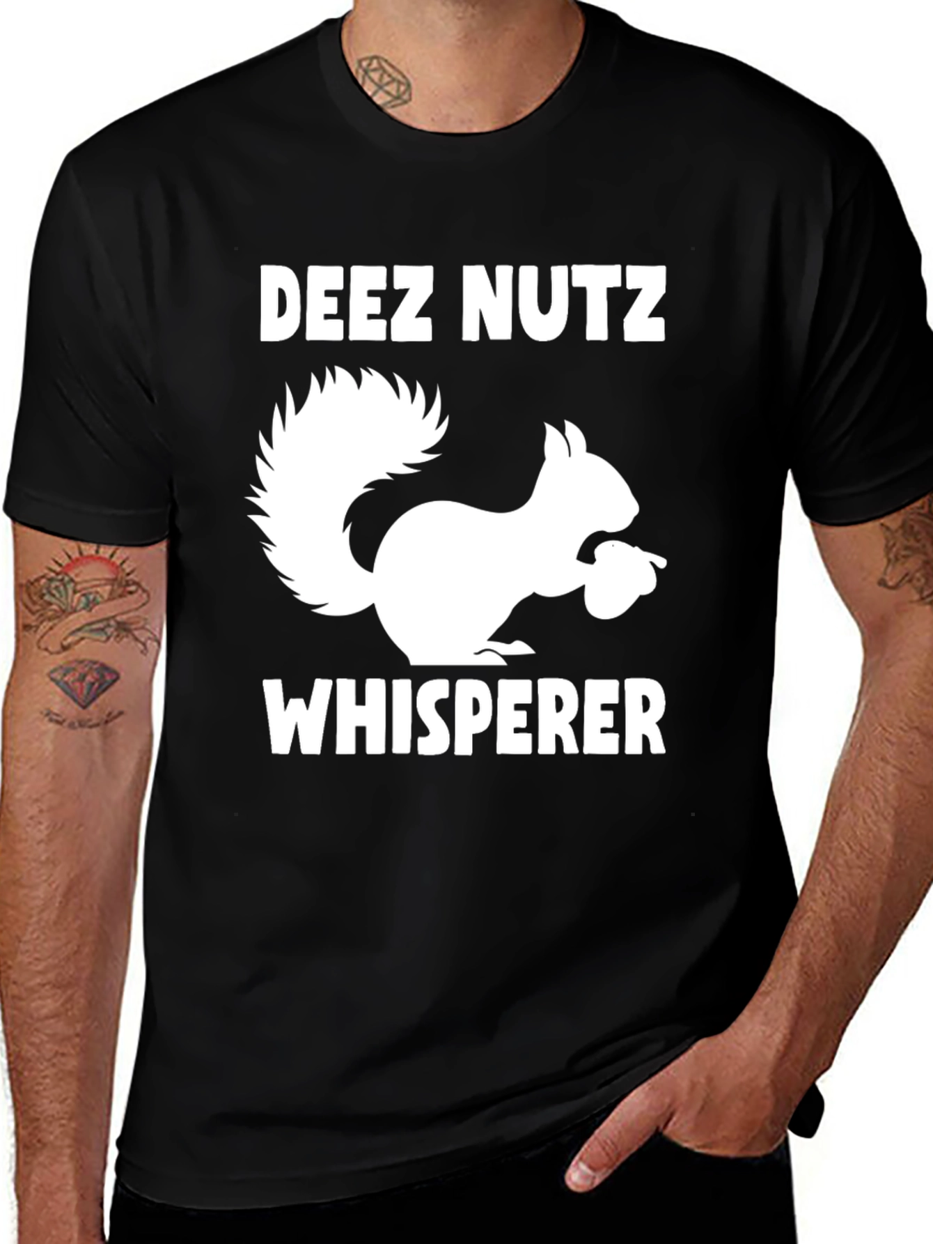 Variant 13 of Deez Nutz Whisperer Funny Squirrel Graphic Tee