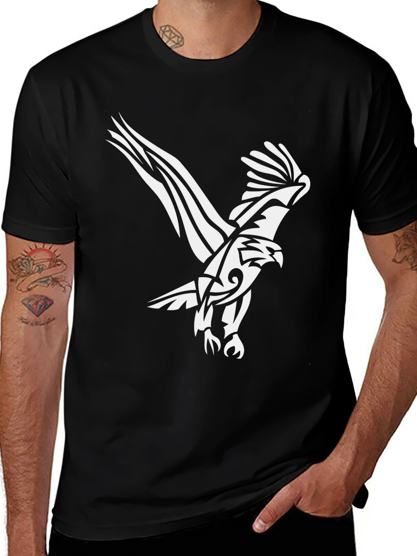 Variant 25 of Black Eagle Graphic Tee - Stylish Men's T-Shirt