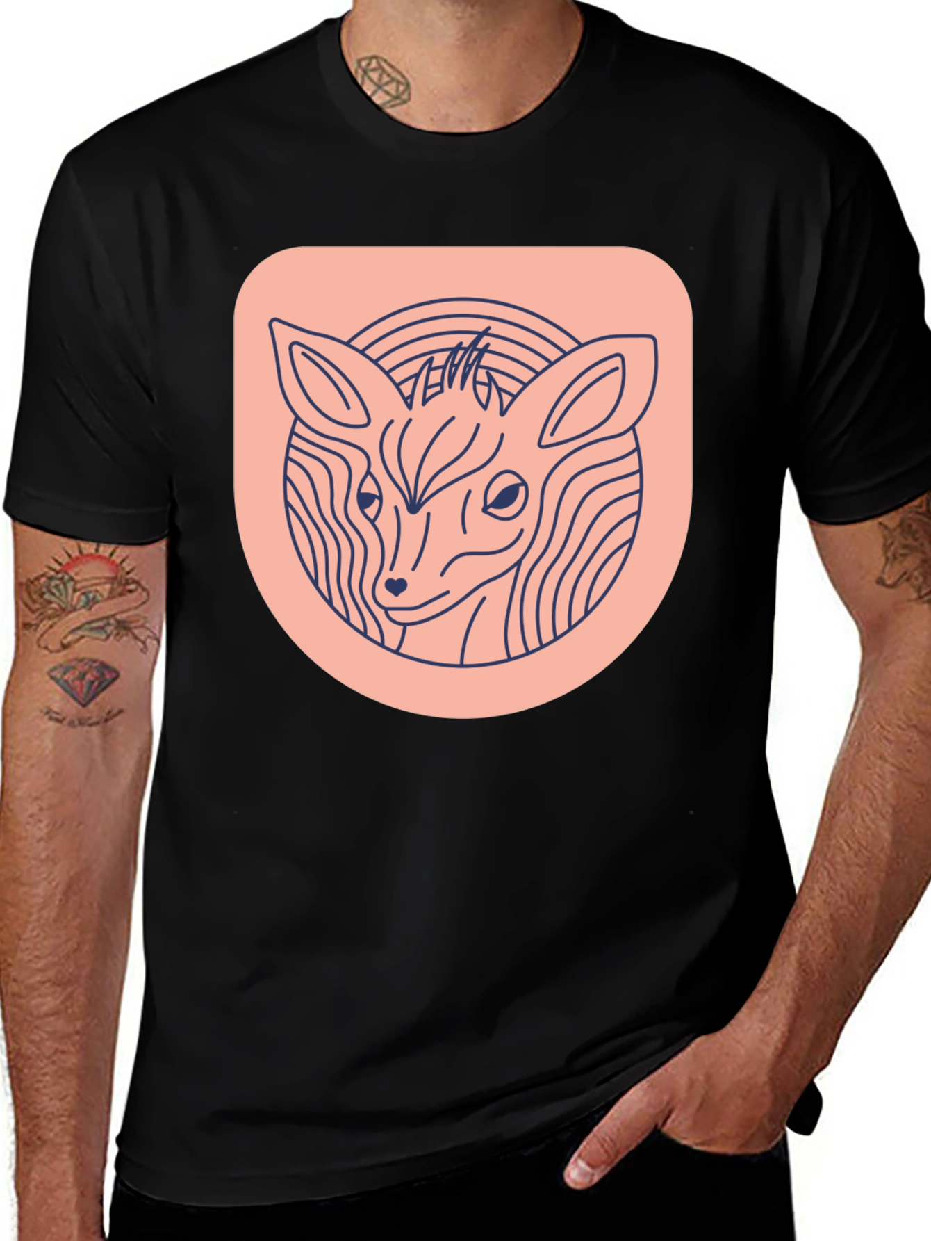 Variant 5 of Deer Line Art Graphic Tee - Modern Unisex T-Shirt