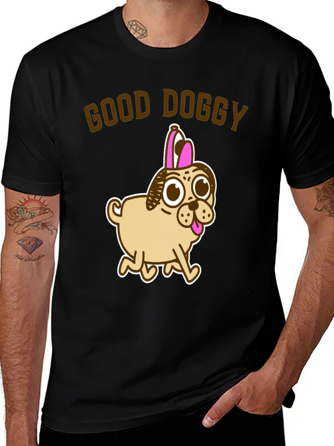 Variant 28 of Good Doggy Pug Graphic T-Shirt