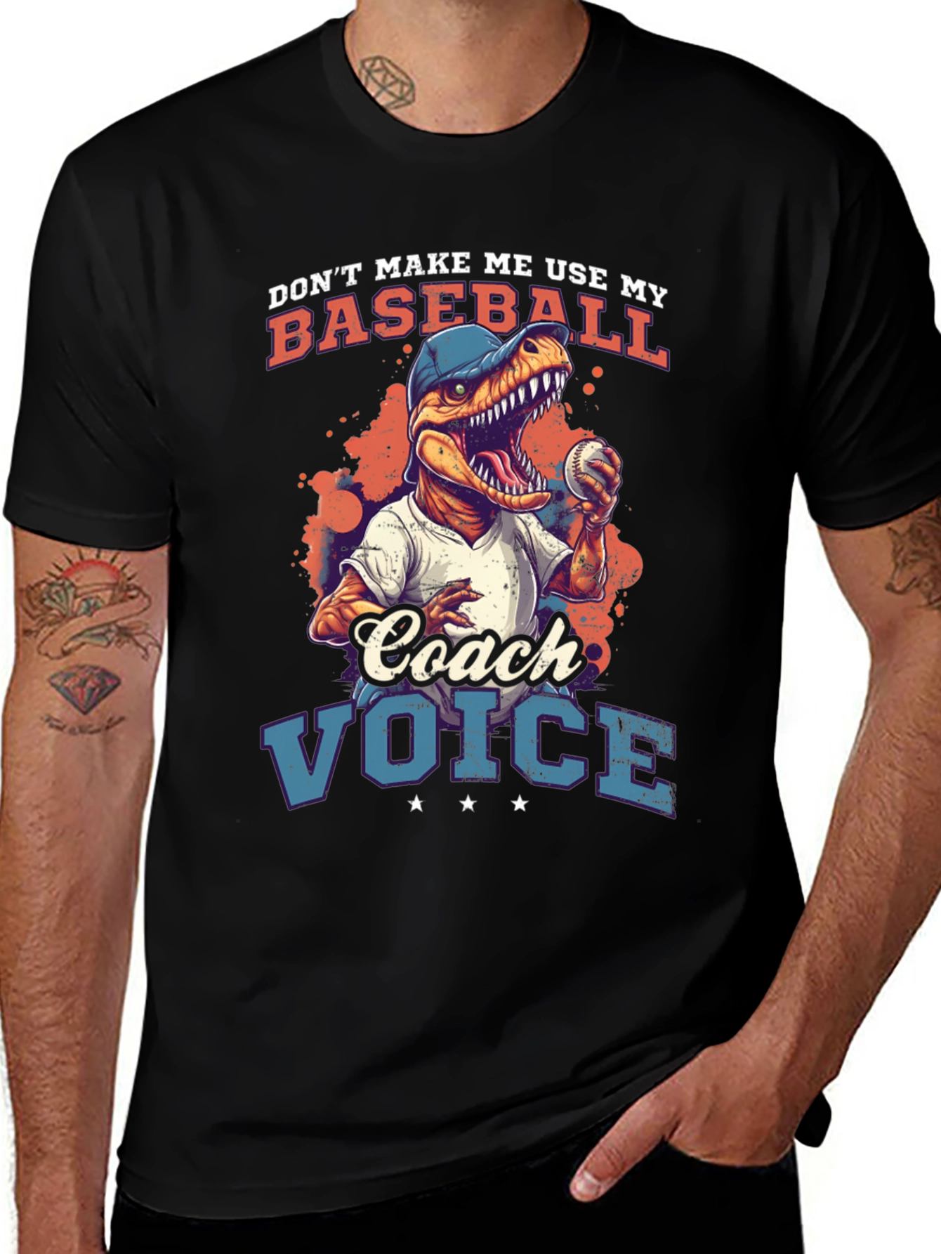 Variant 9 of Baseball Coach Dinosaur T-Shirt