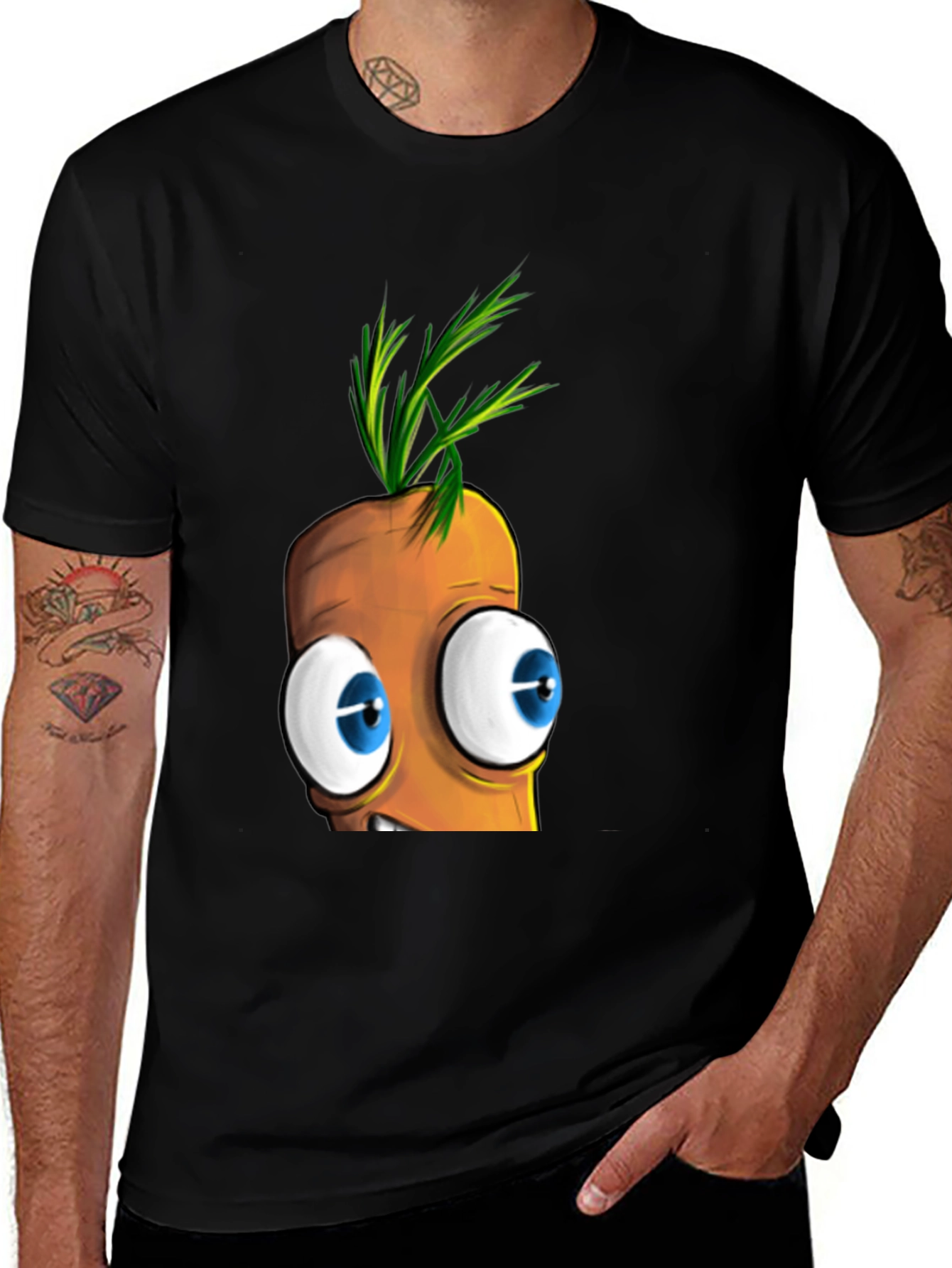 Variant 21 of Cartoon Carrot Face T-Shirt