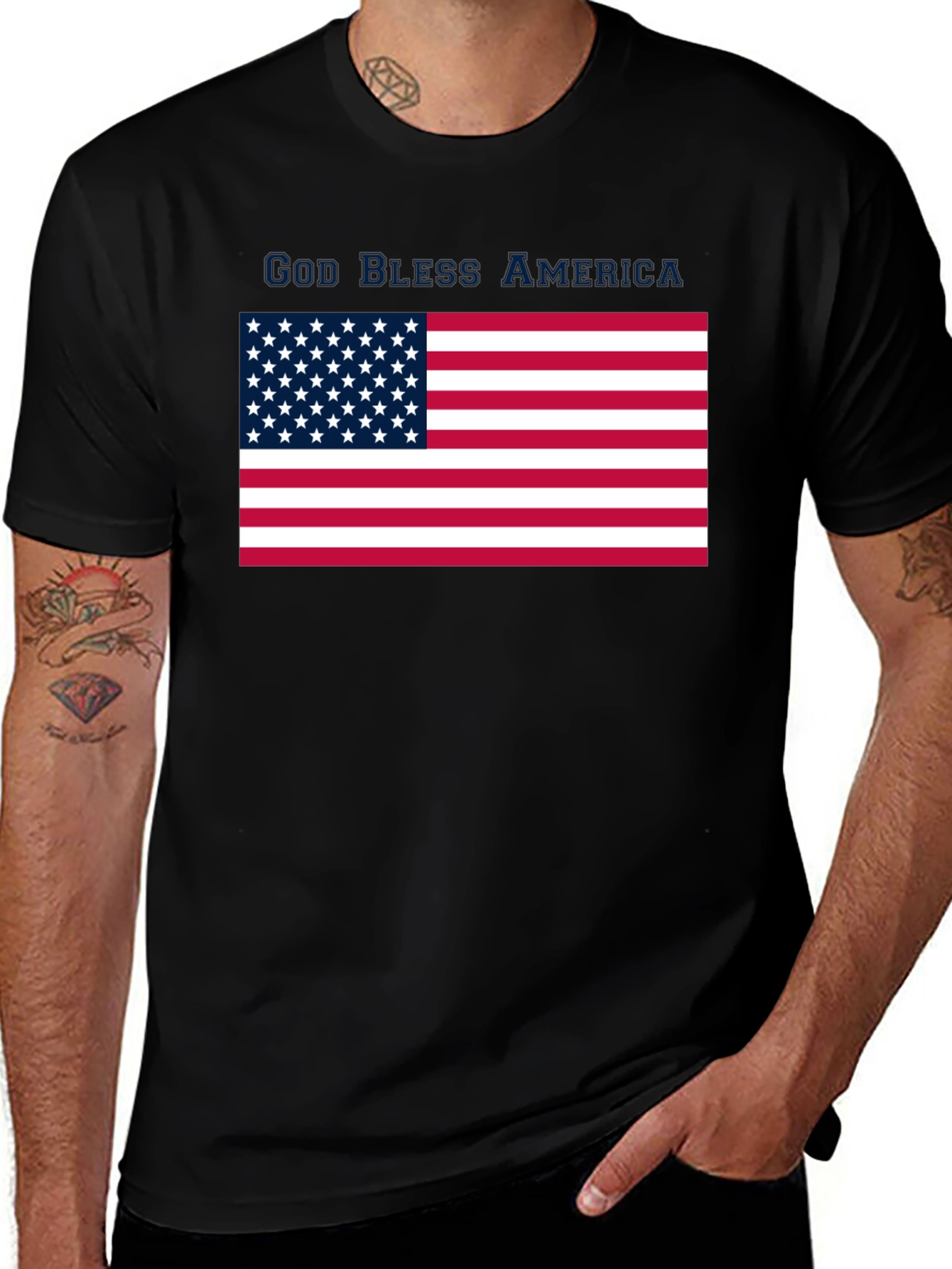 God Bless America USA Flag Patriotic T-Shirt