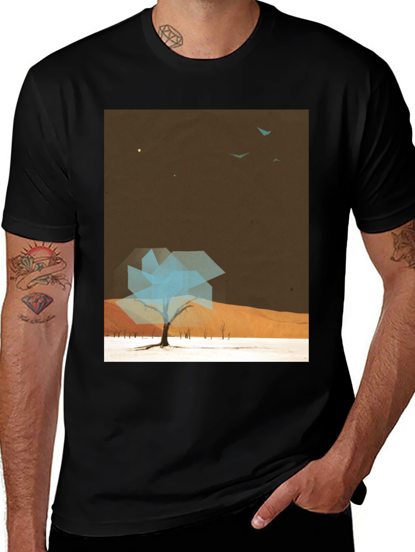 Variant 20 of Abstract Desert Tree Graphic Tee - Modern Casual Shirt