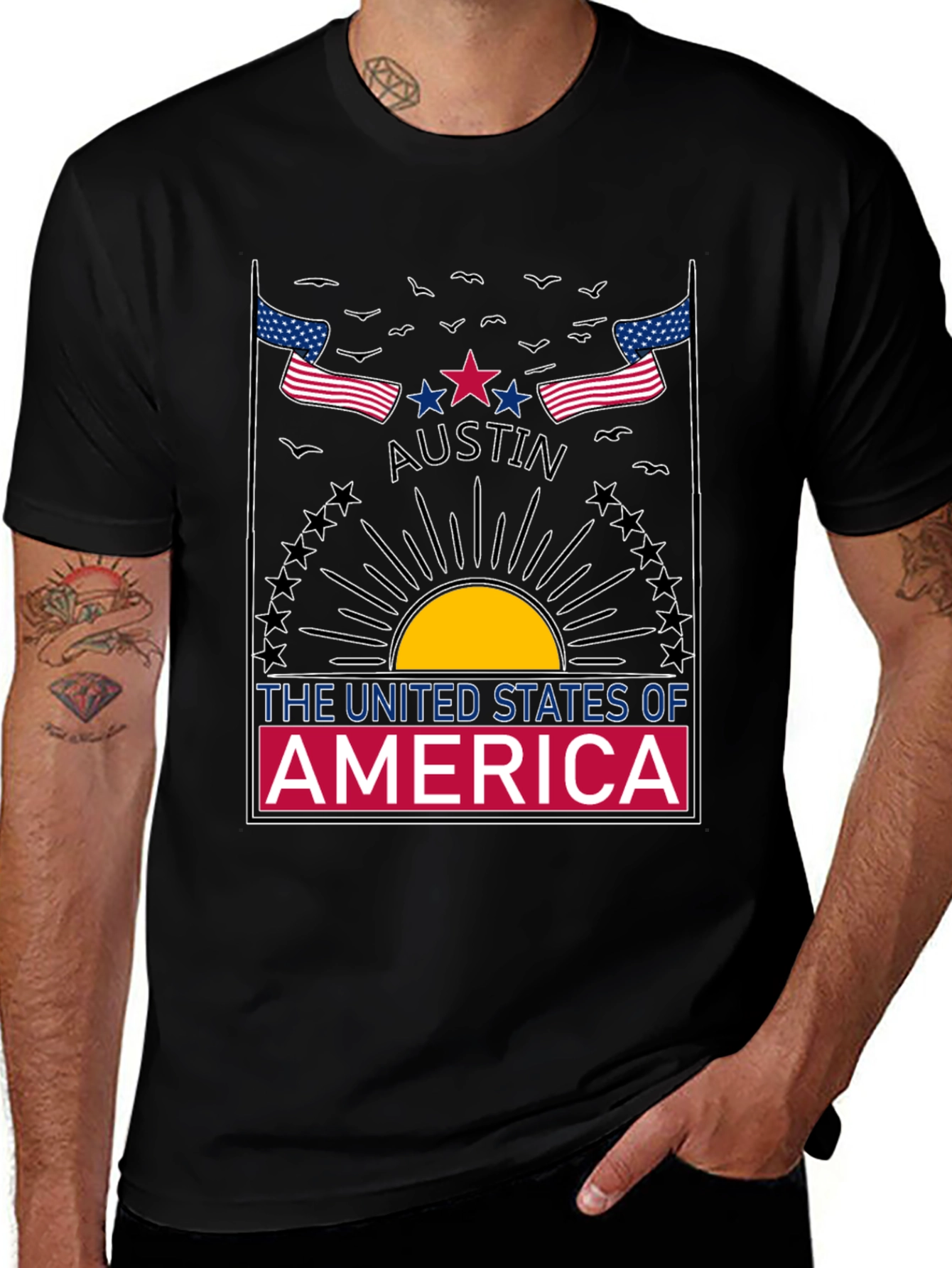 Austin USA Graphic Tee - Patriotic Design
