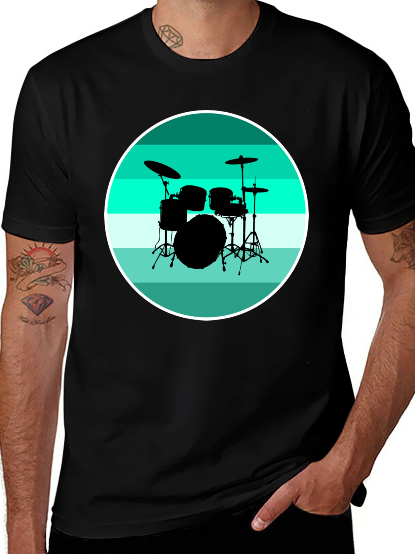 Drum Set Graphic T-Shirt - Musician Tee