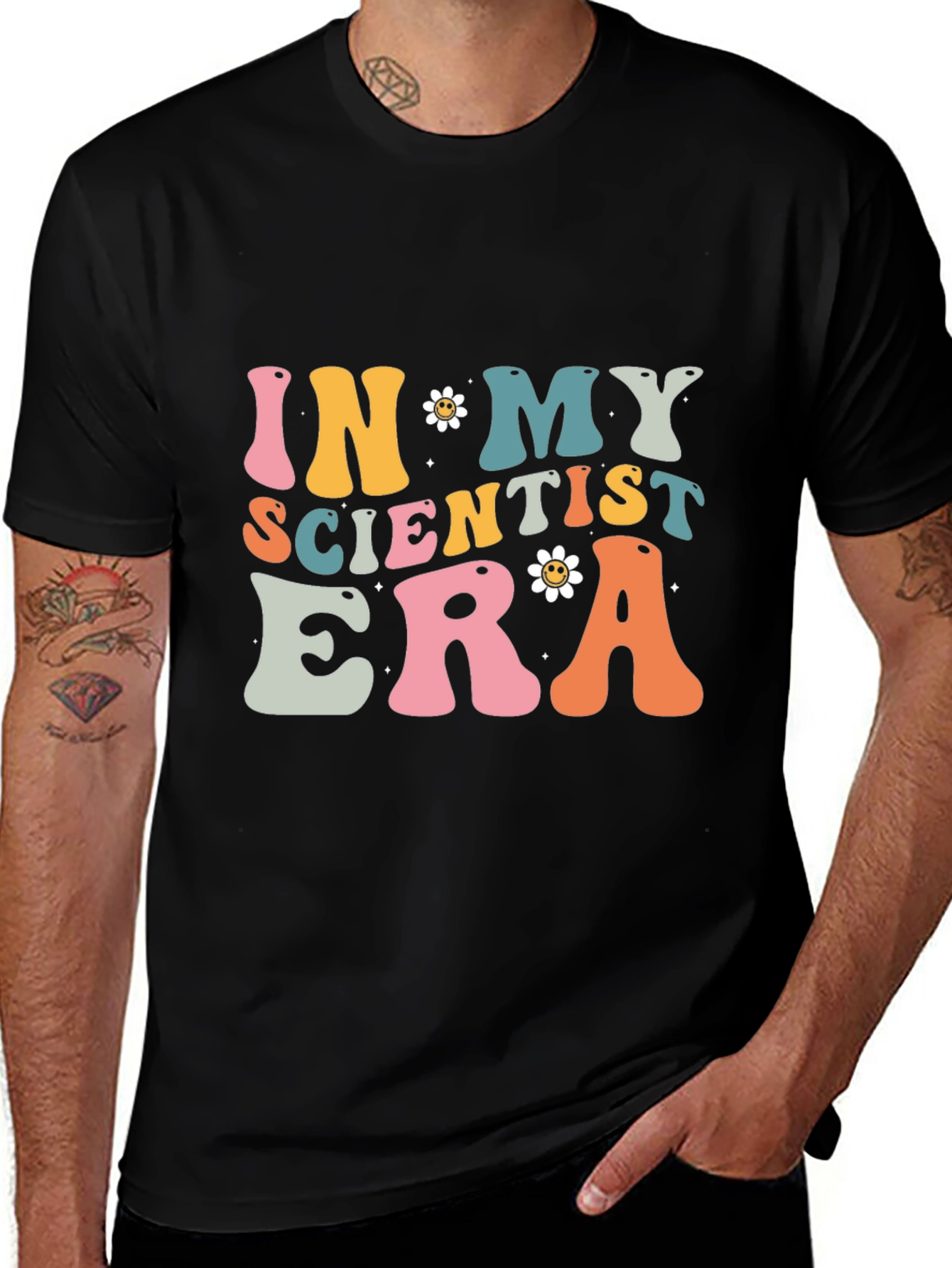 Variant 4 of In My Scientist Era Black Cotton T-Shirt