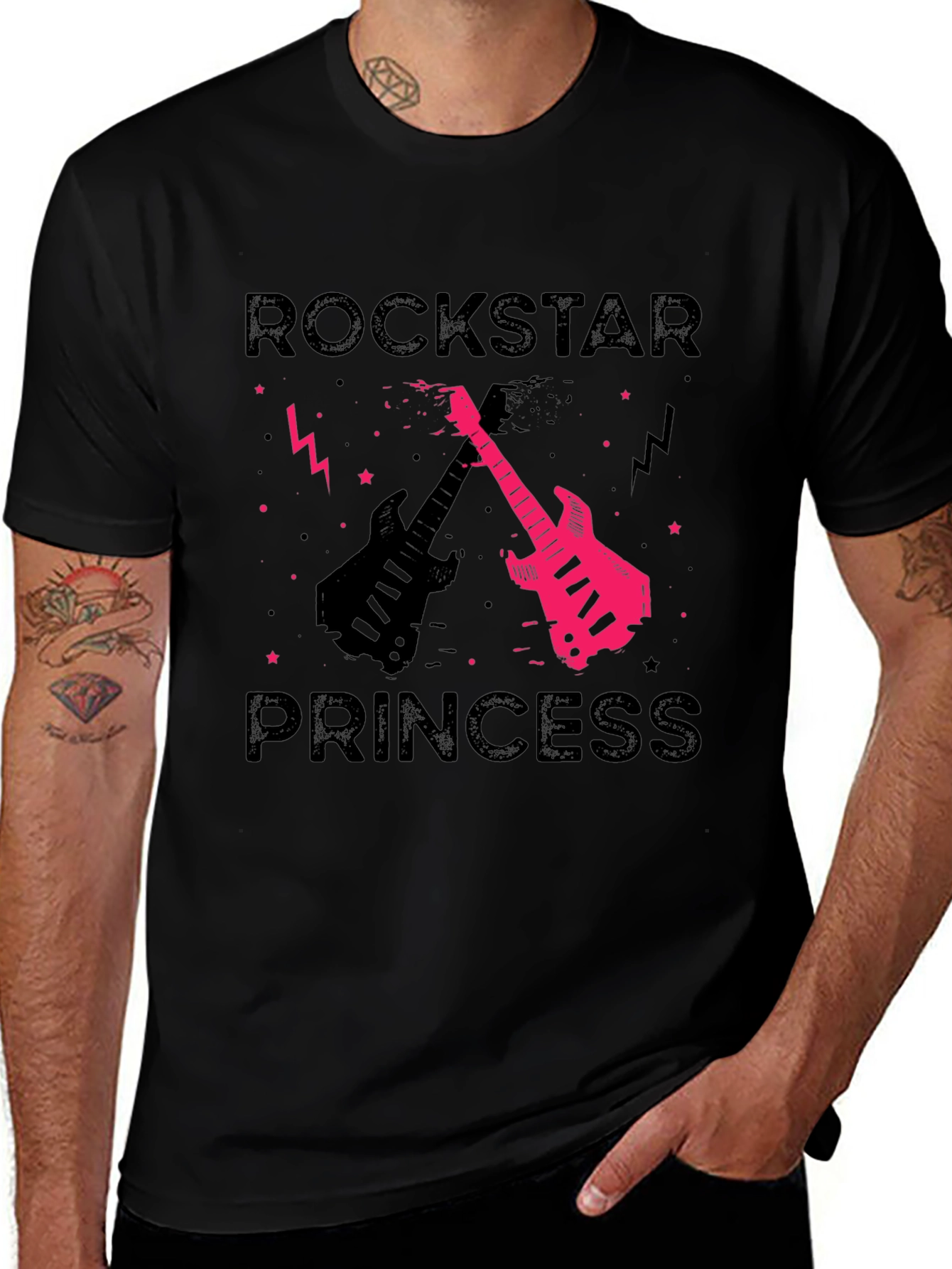 Variant 23 of Rockstar Princess Black Graphic Tee