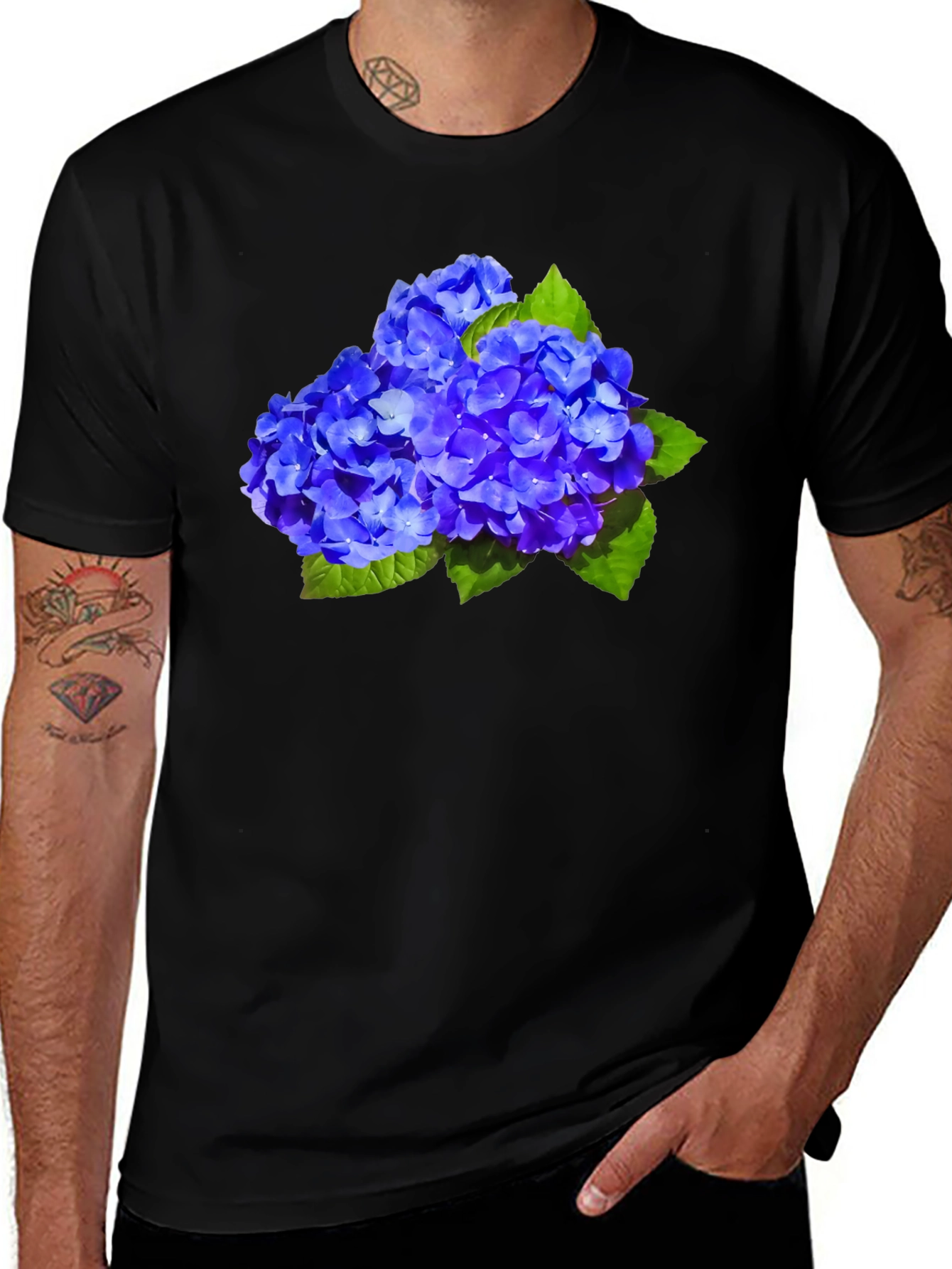 Variant 12 of Hydrangea Black T-Shirt