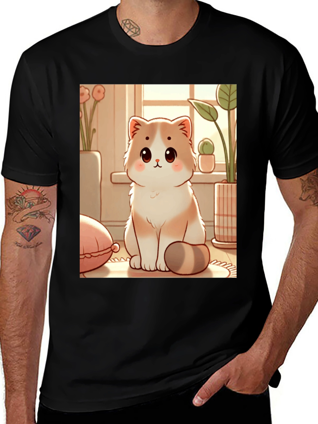 Variant 19 of Cute Cartoon Cat T-Shirt