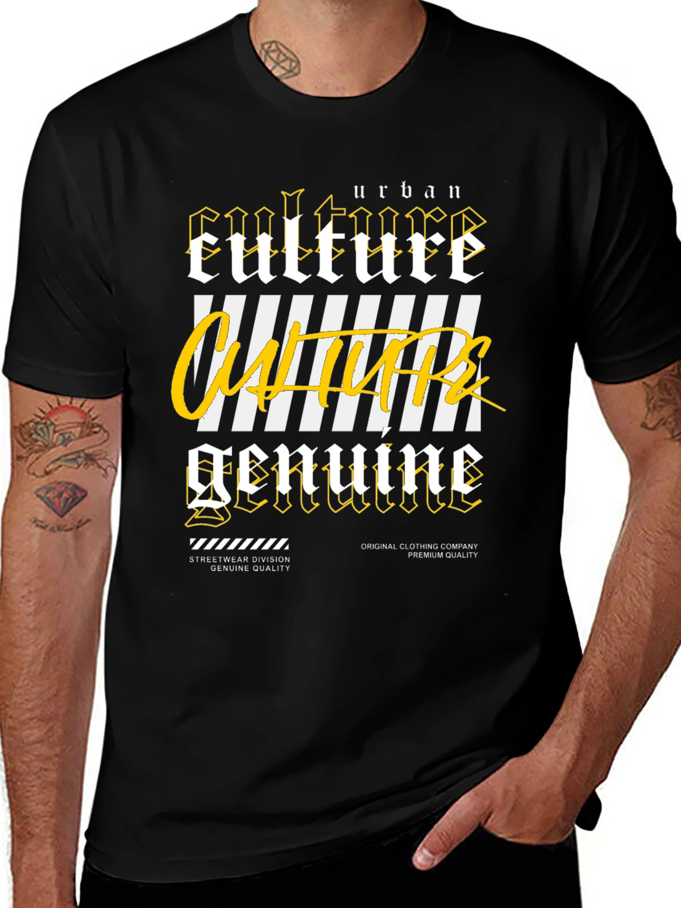 Variant 21 of Urban Culture Black Graphic Print Tee