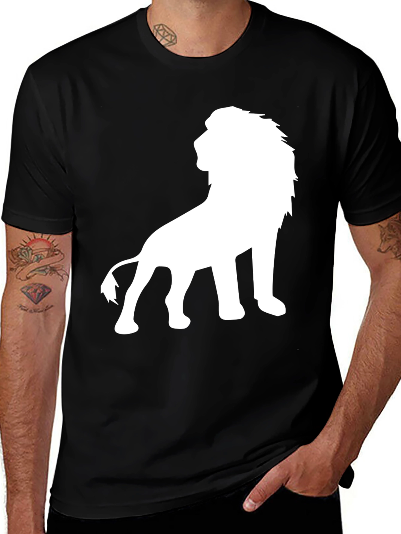 Variant 18 of Lion Graphic Tee - Bold Silhouette
