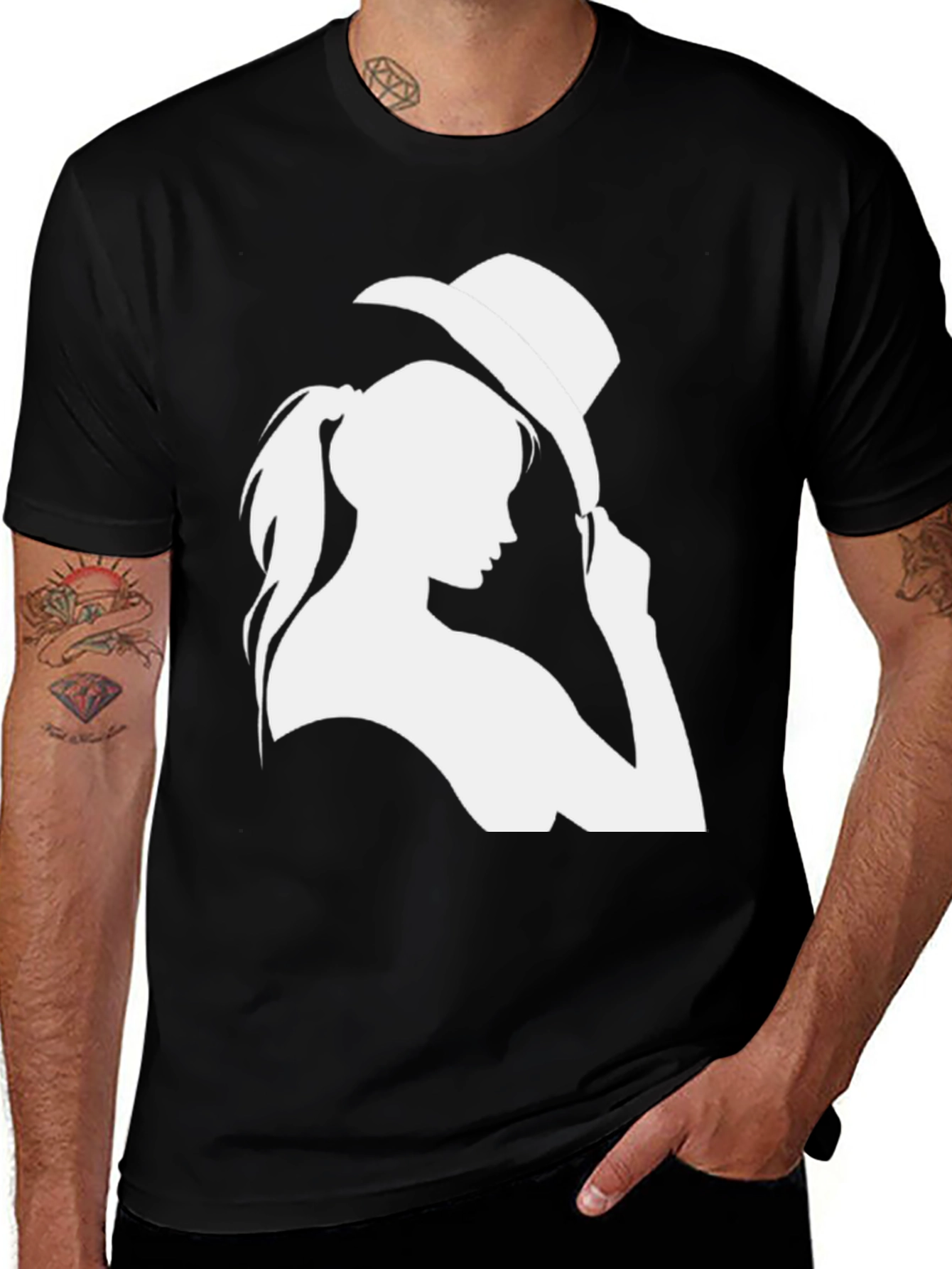 Variant 25 of Cowgirl Graphic Tee - Trendy Black T-Shirt