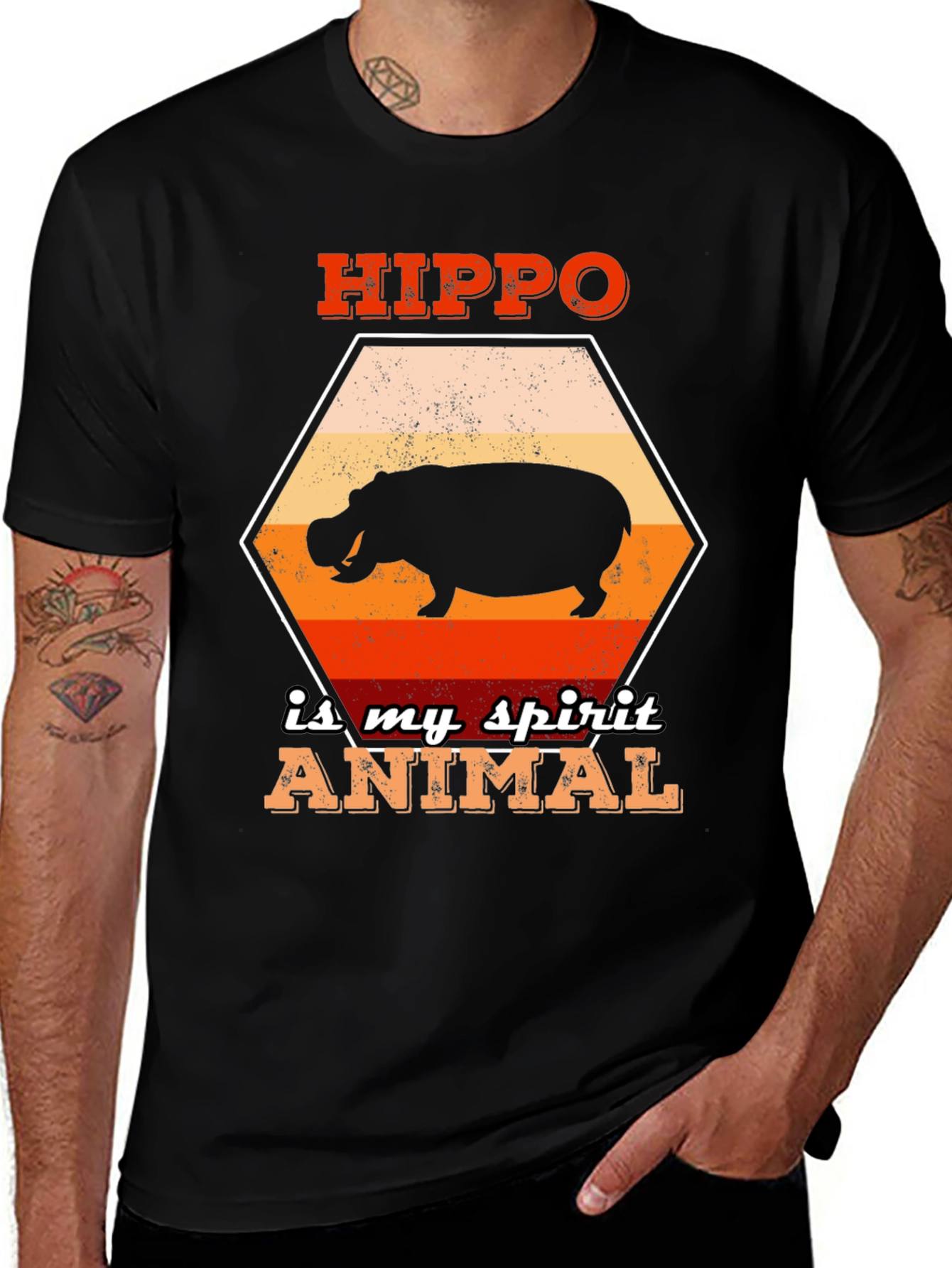Variant 22 of Hippo Spirit Animal Graphic T-Shirt - Unisex