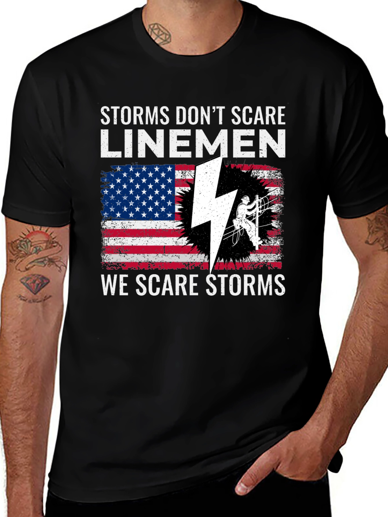 Variant 19 of Linemen Storms Graphic T-Shirt