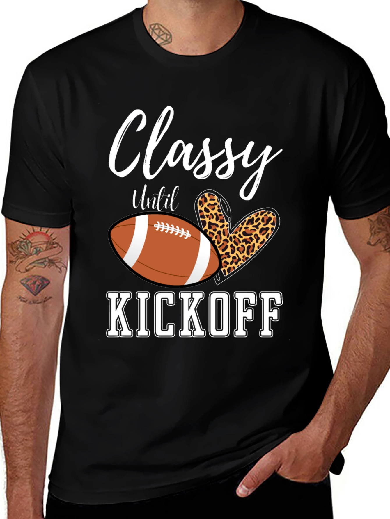 Variant 21 of Classy Until Kickoff Football Graphic T-Shirt
