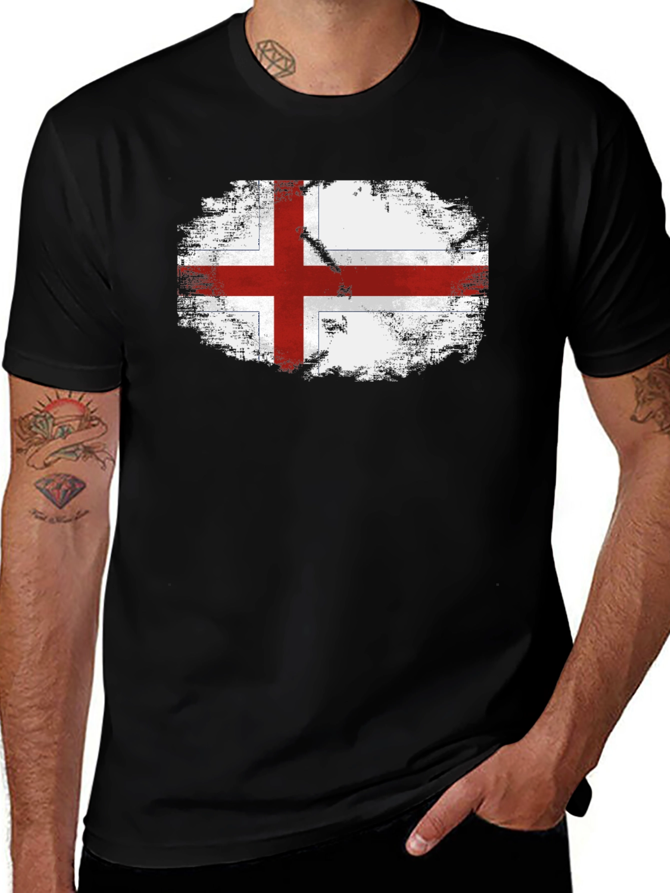 England Flag Distressed Graphic Tee