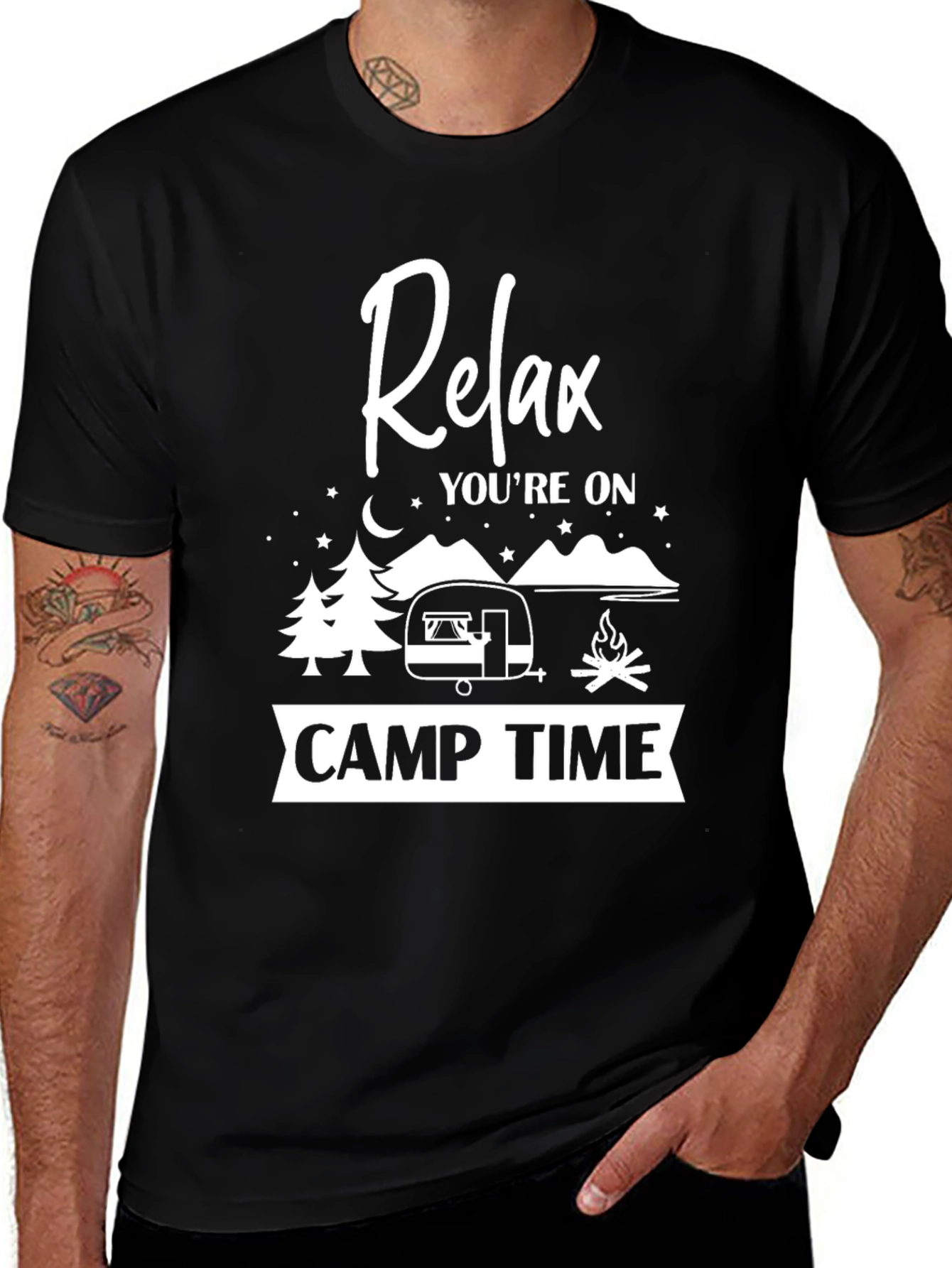 Variant 21 of Relax You're On Camp Time Black T-Shirt