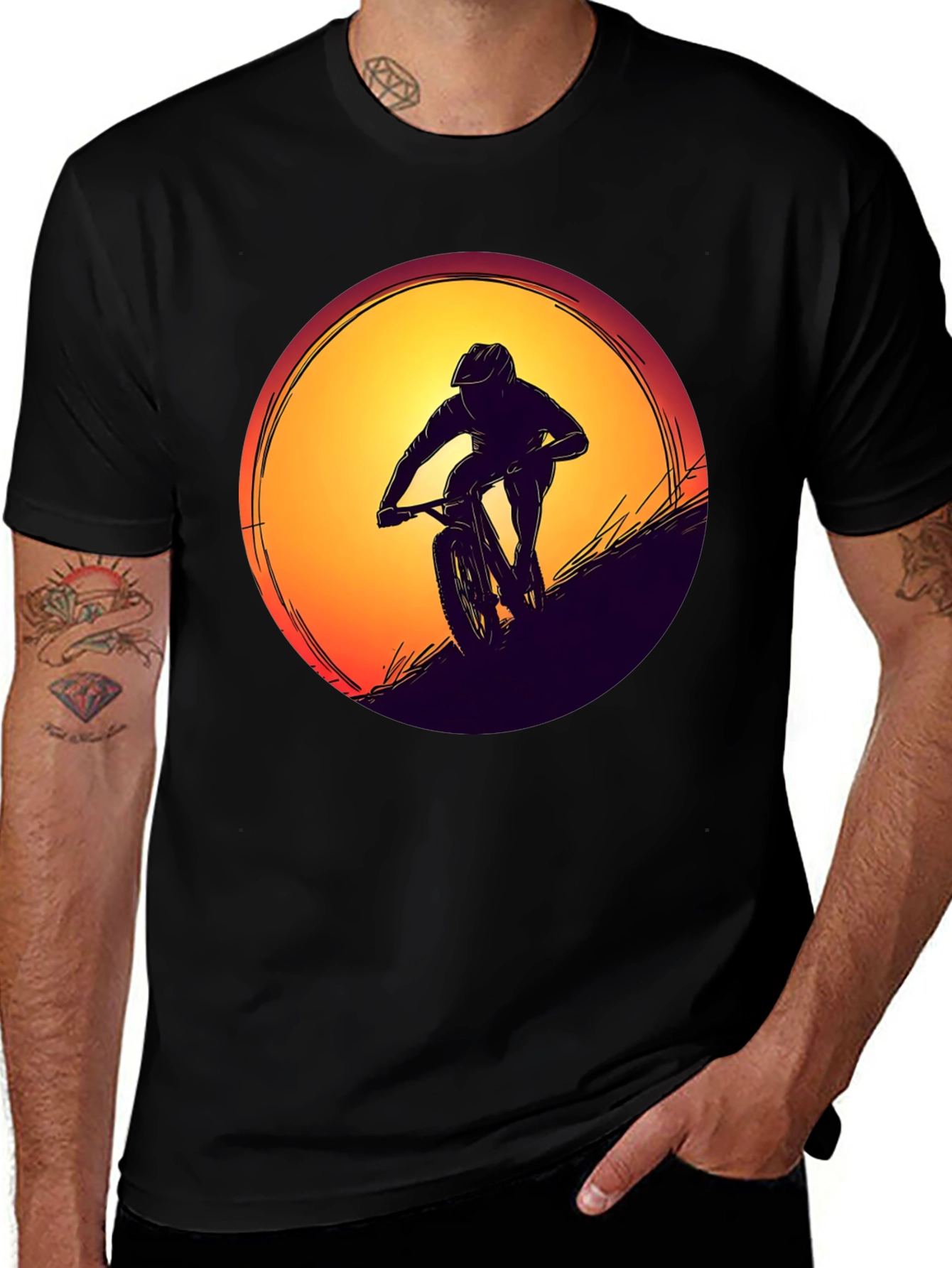 Variant 30 of Mountain Biker Sunset Graphic Tee
