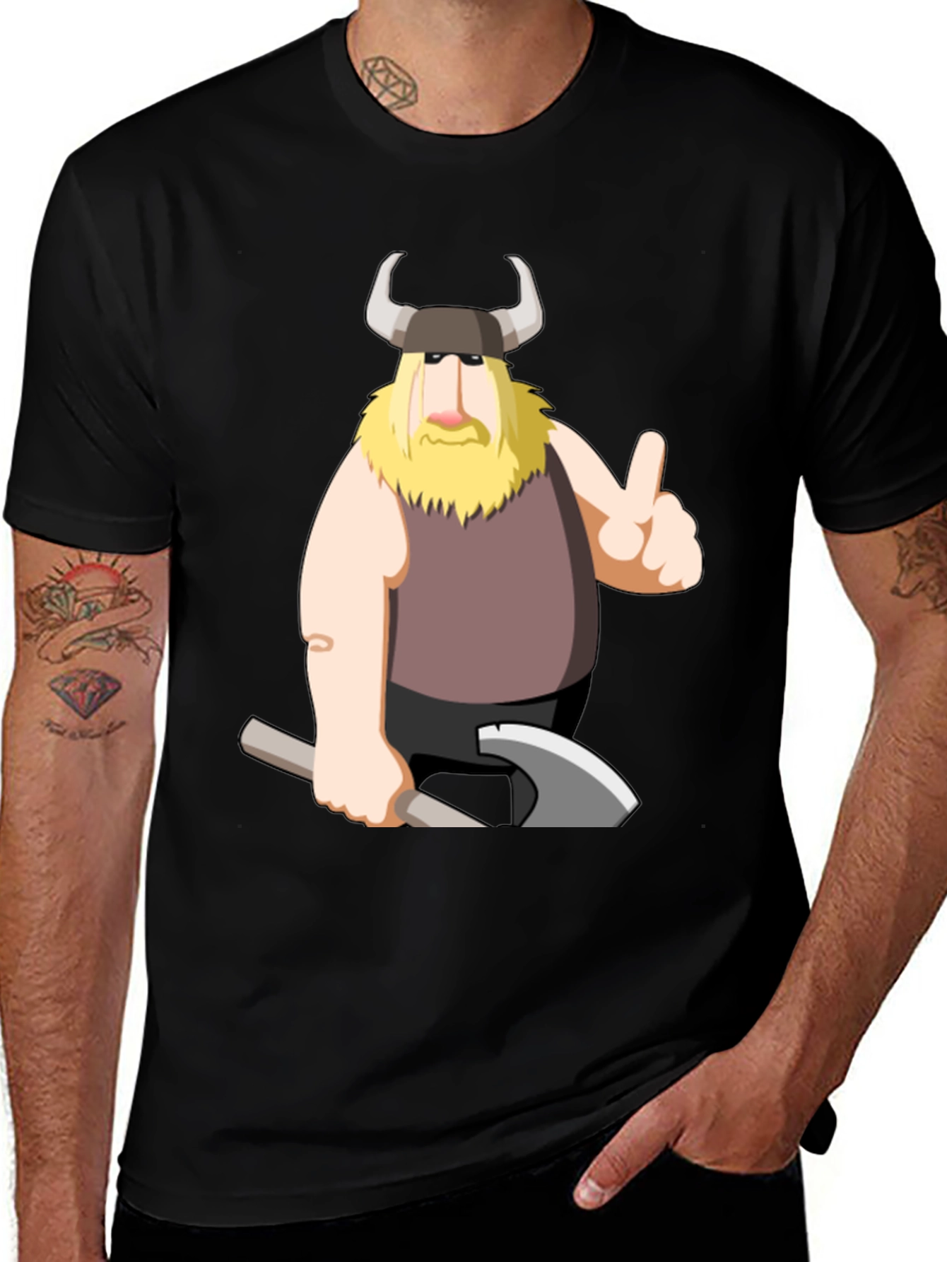 Variant 6 of Viking Cartoon Graphic T-Shirt