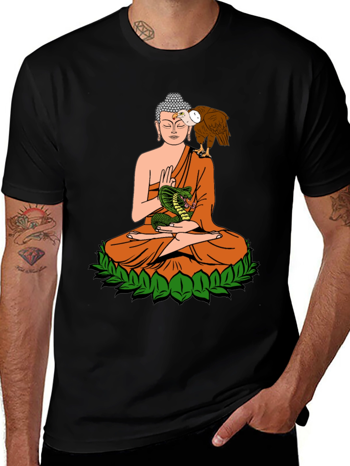 Variant 29 of Buddha Vulture Cobra Graphic Tee