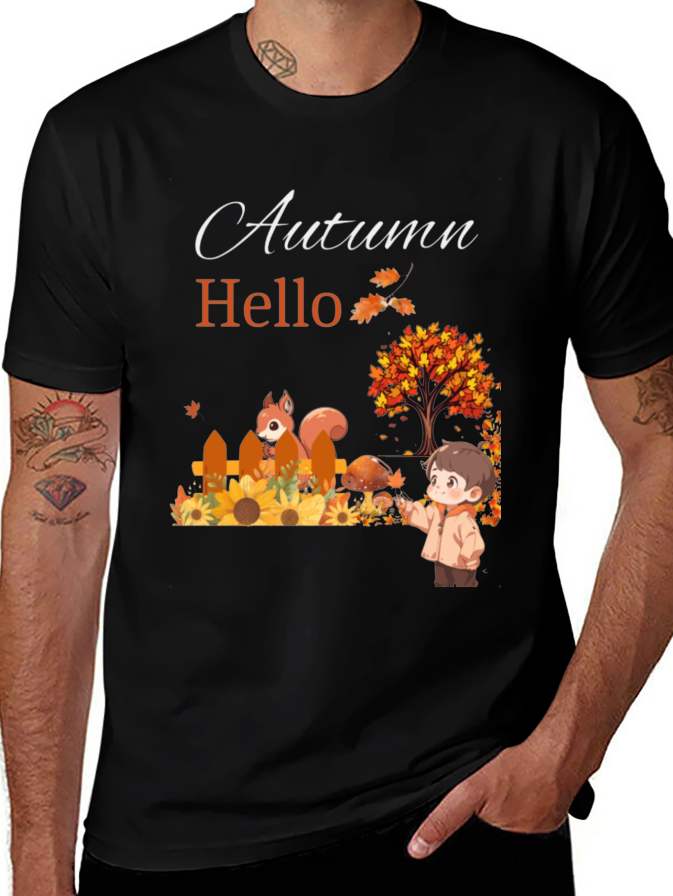Autumn Hello T-Shirt - Cute Fall Design