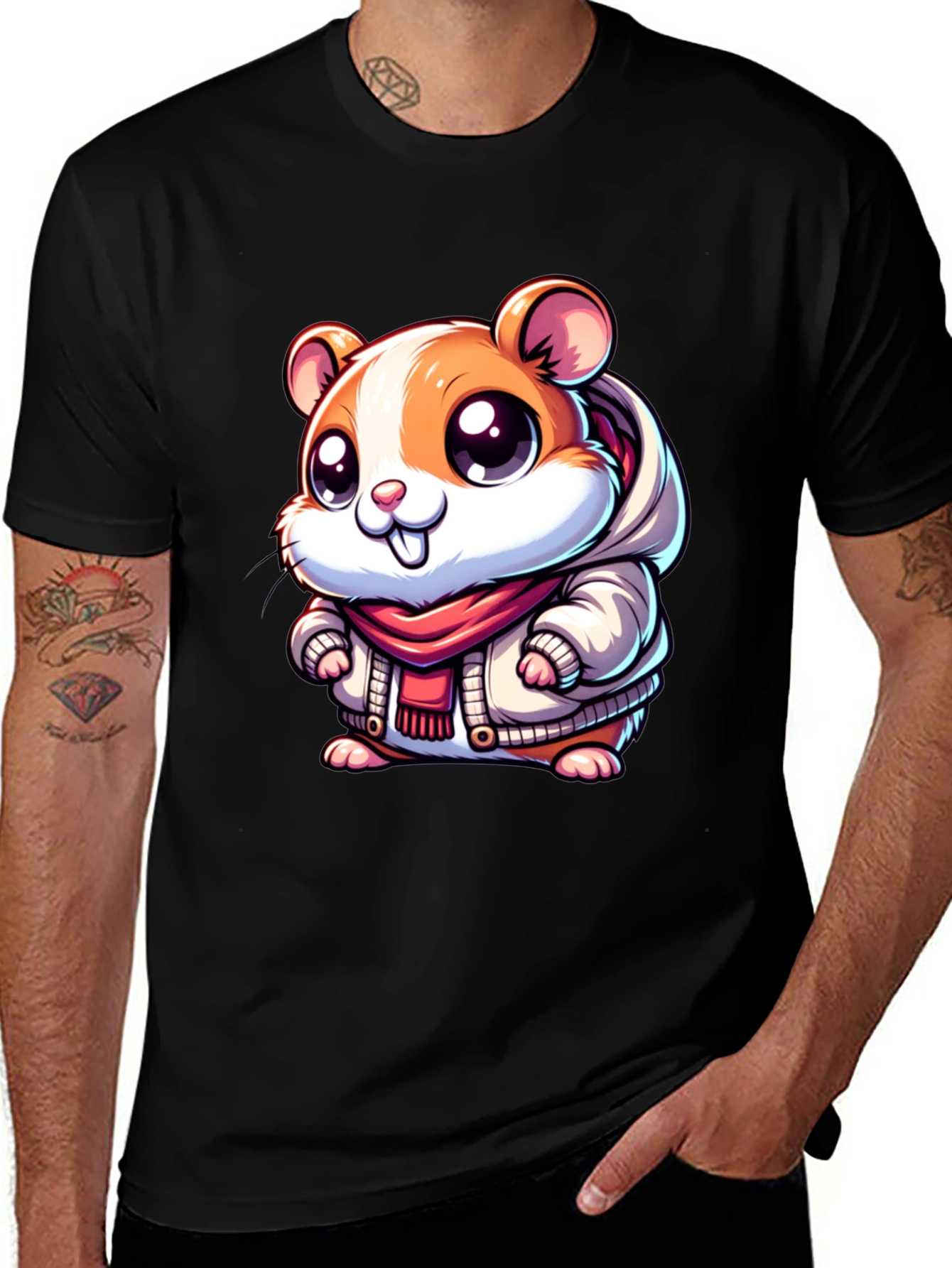 Variant 28 of Cute Hamster in Hoodie Graphic T-Shirt