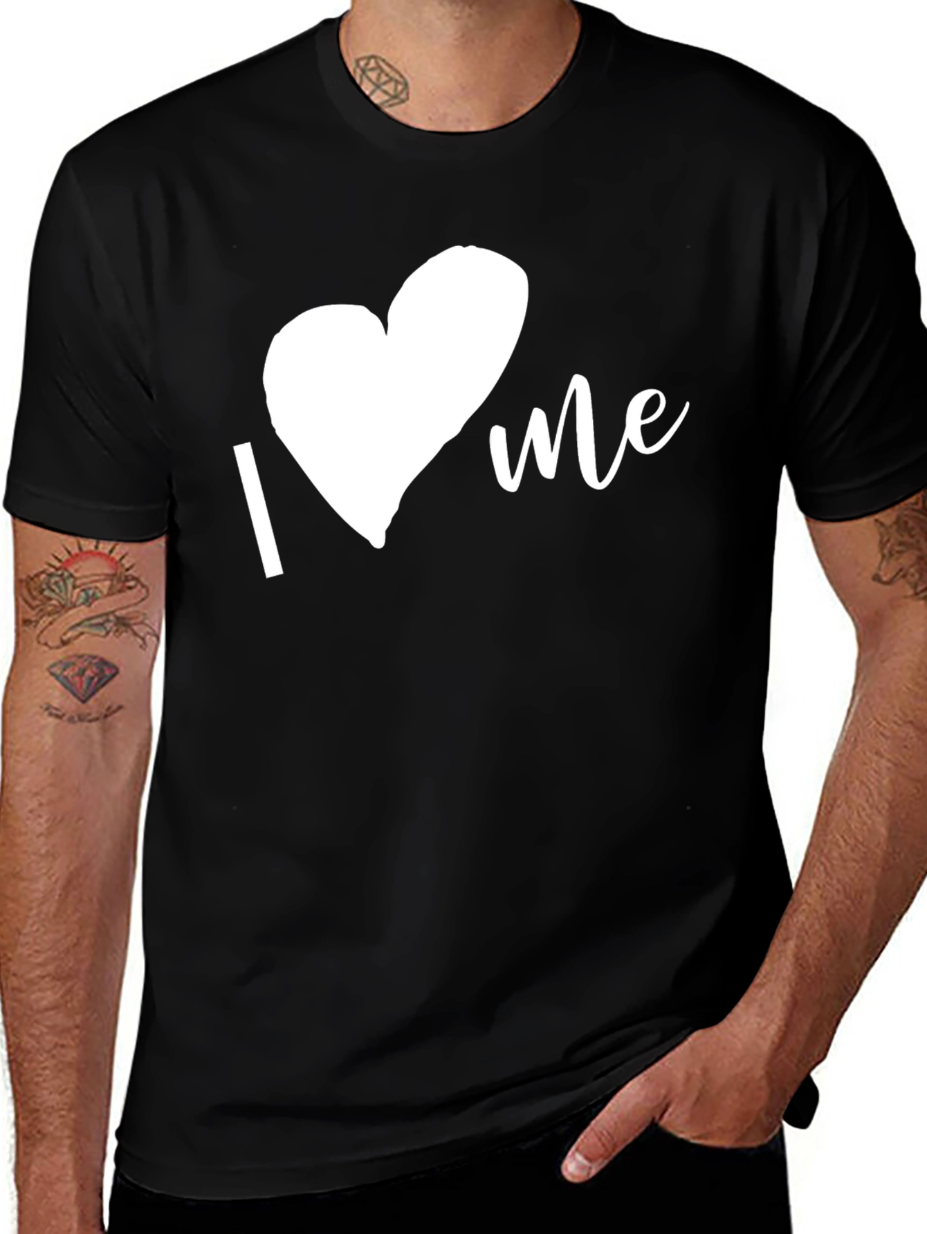 Variant 18 of I Heart Me Black T-Shirt - Love Yourself Tee