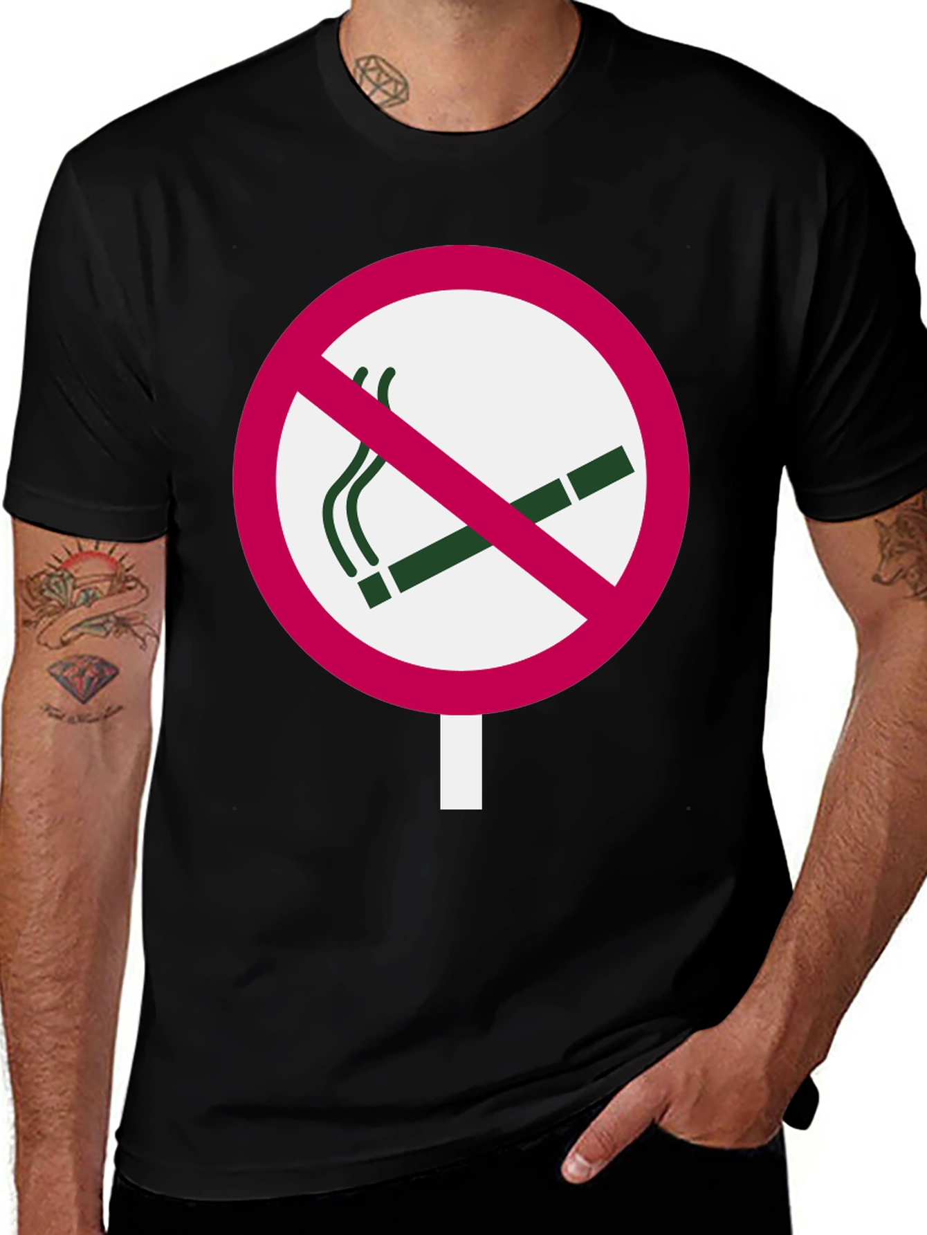 Variant 21 of No Smoking Graphic Tee - Black