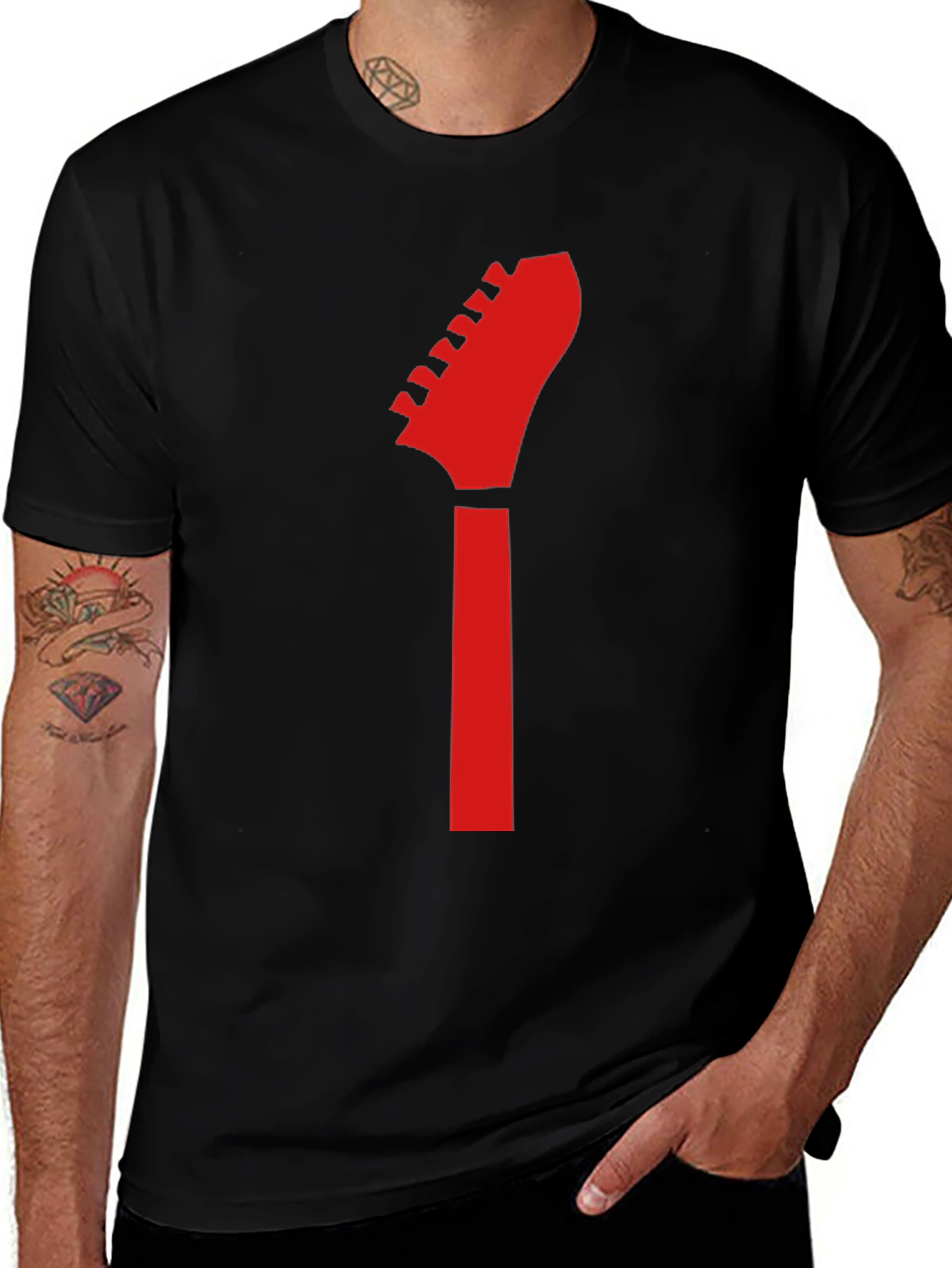 Variant 8 of Guitar Headstock Graphic Tee - Rocker Style