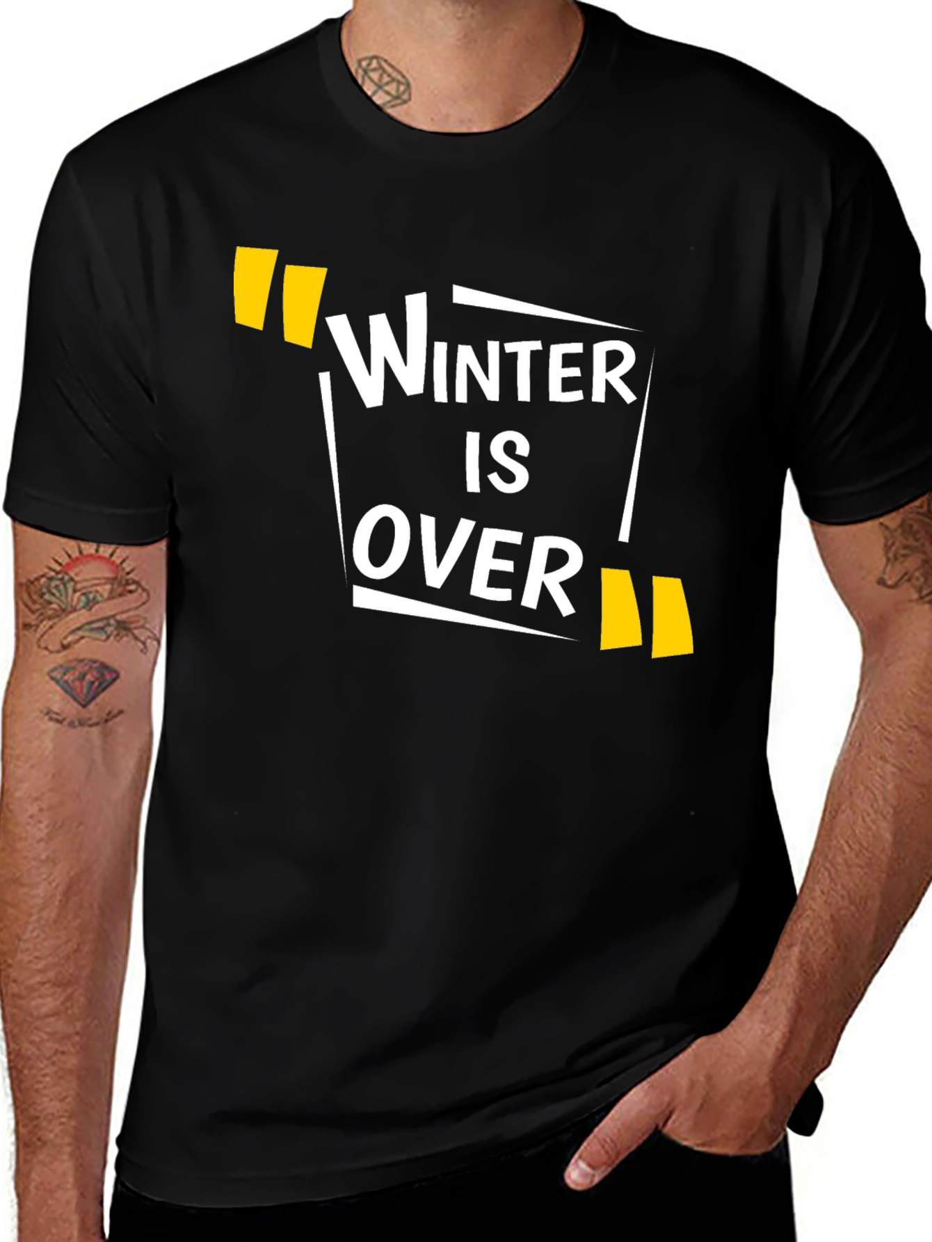 Variant 18 of Winter is Over Graphic Print Black T-Shirt