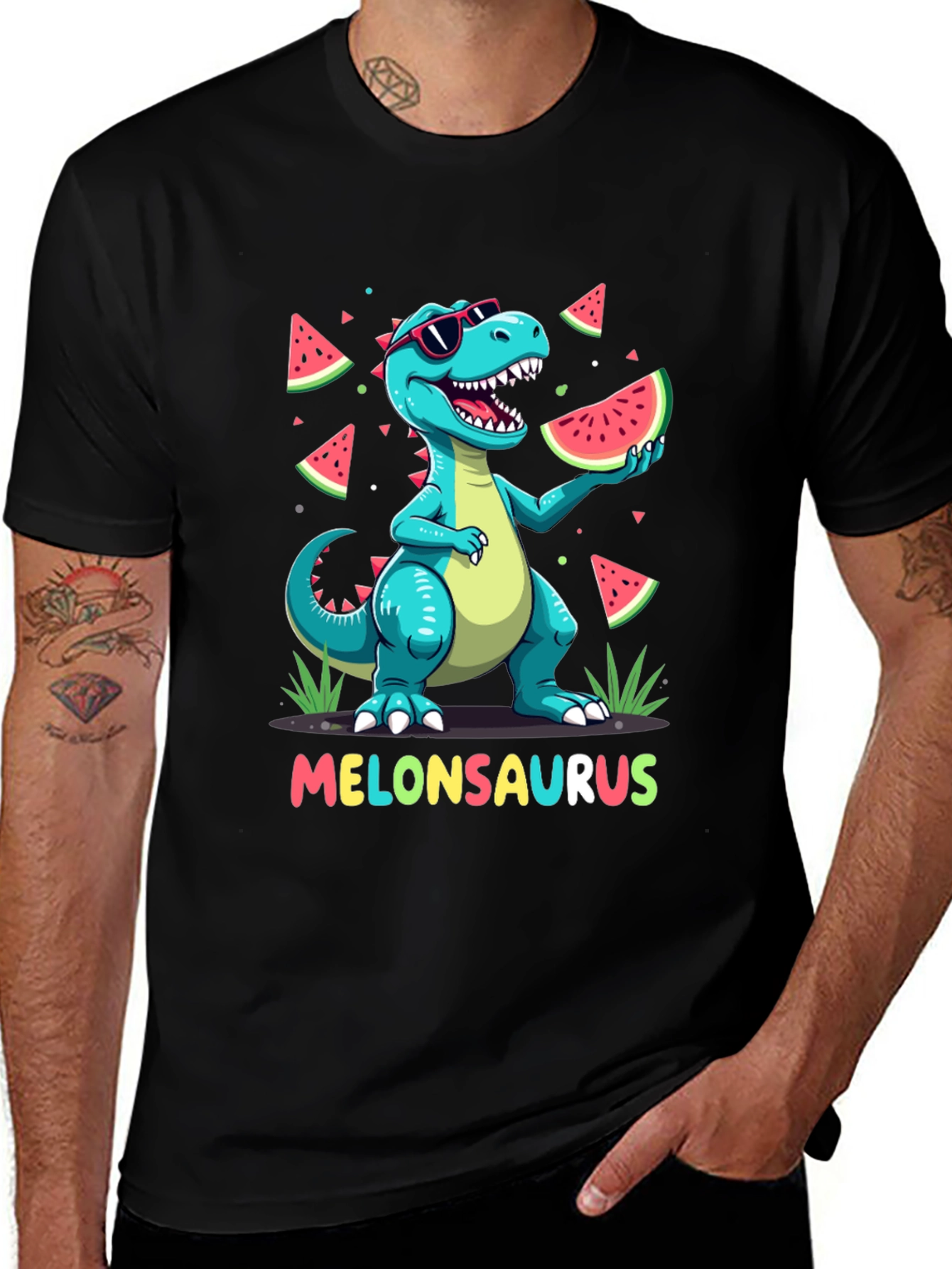 Variant 16 of Melonsaurus T-Shirt - Dinosaur Watermelon Summer Tee