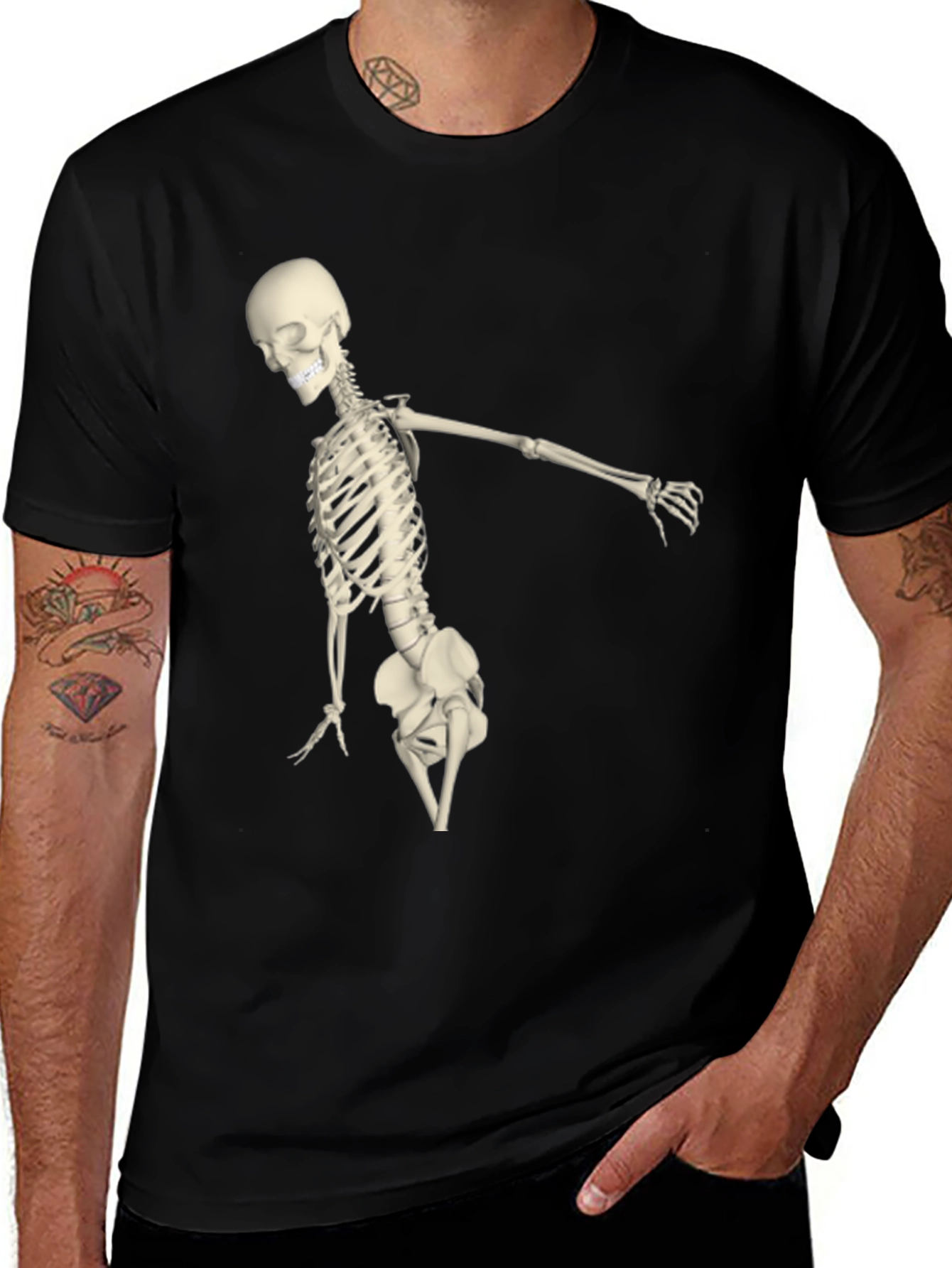 Skeleton Graphic Black Tee