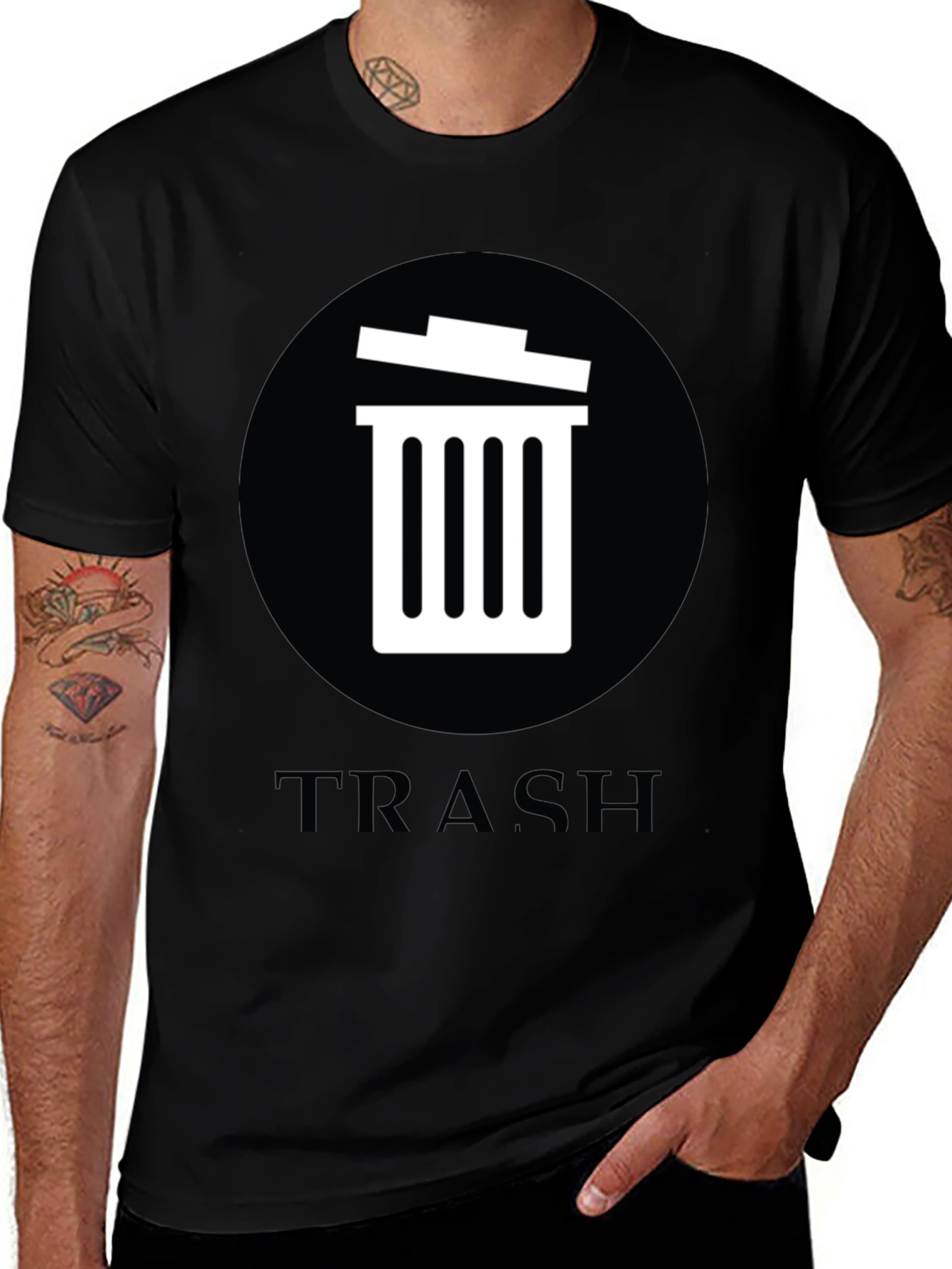 Trash Graphic T-Shirt - Round Design