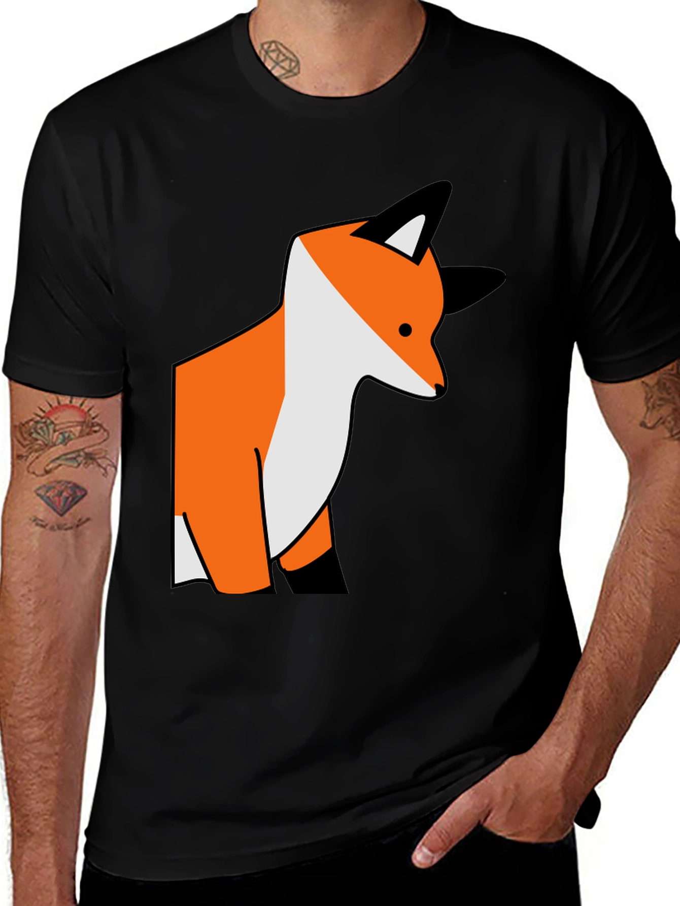 Variant 2 of Fox Graphic Tee - Casual Black T-Shirt