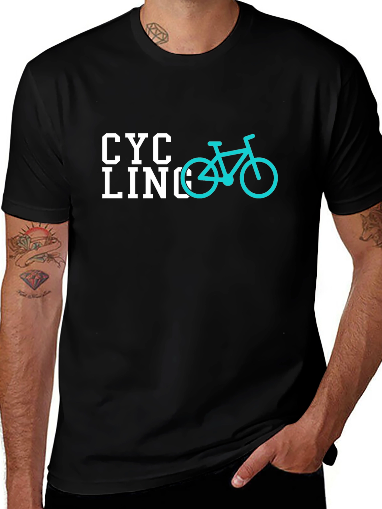 Variant 19 of Cycling T-Shirt - Black - Bike Graphic