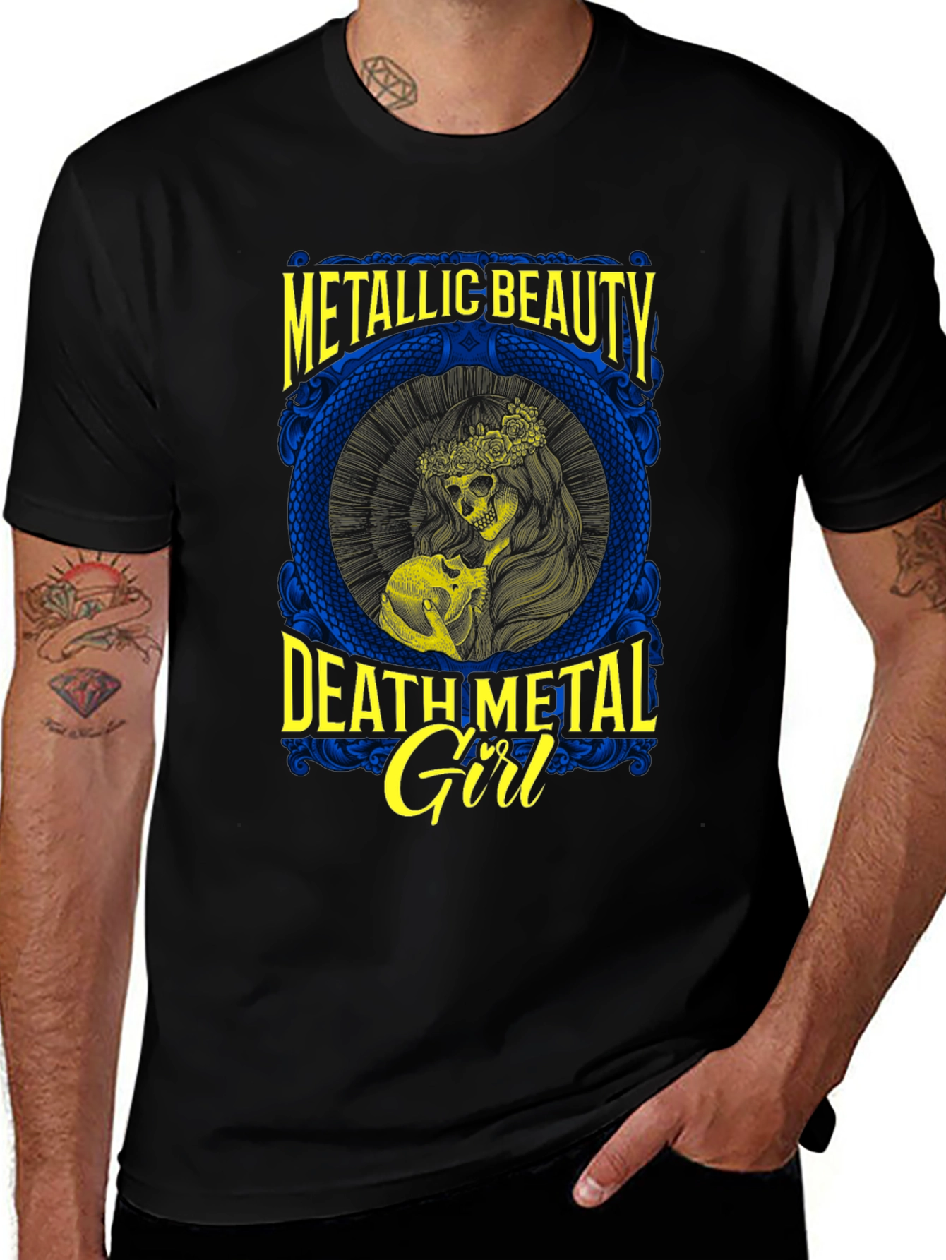 Variant 21 of Metallic Beauty Death Metal Girl Graphic T-Shirt