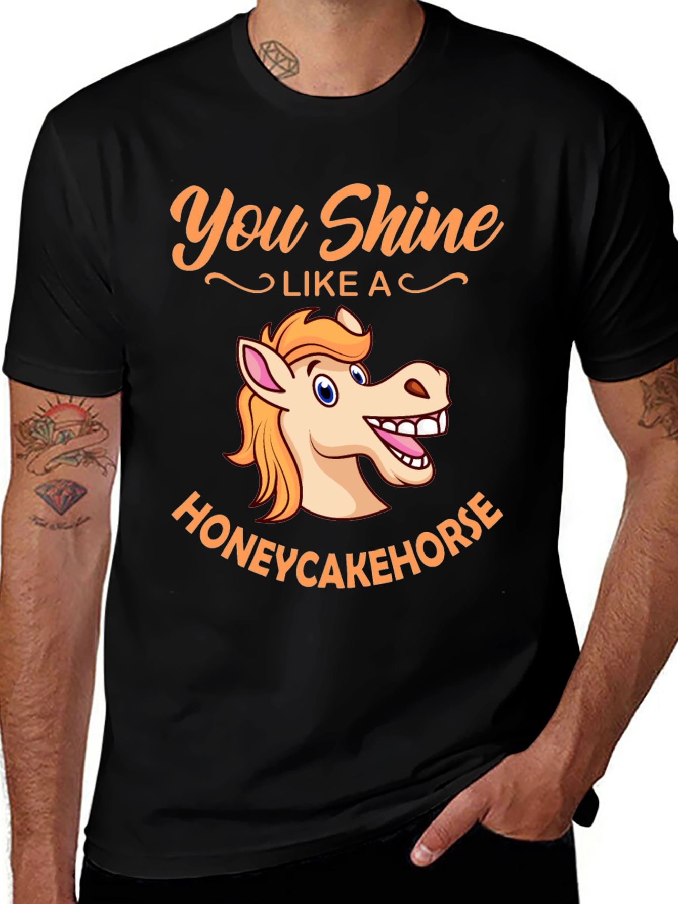 Variant 15 of Funny Horse T-Shirt - You Shine Like a Honeycakehorse