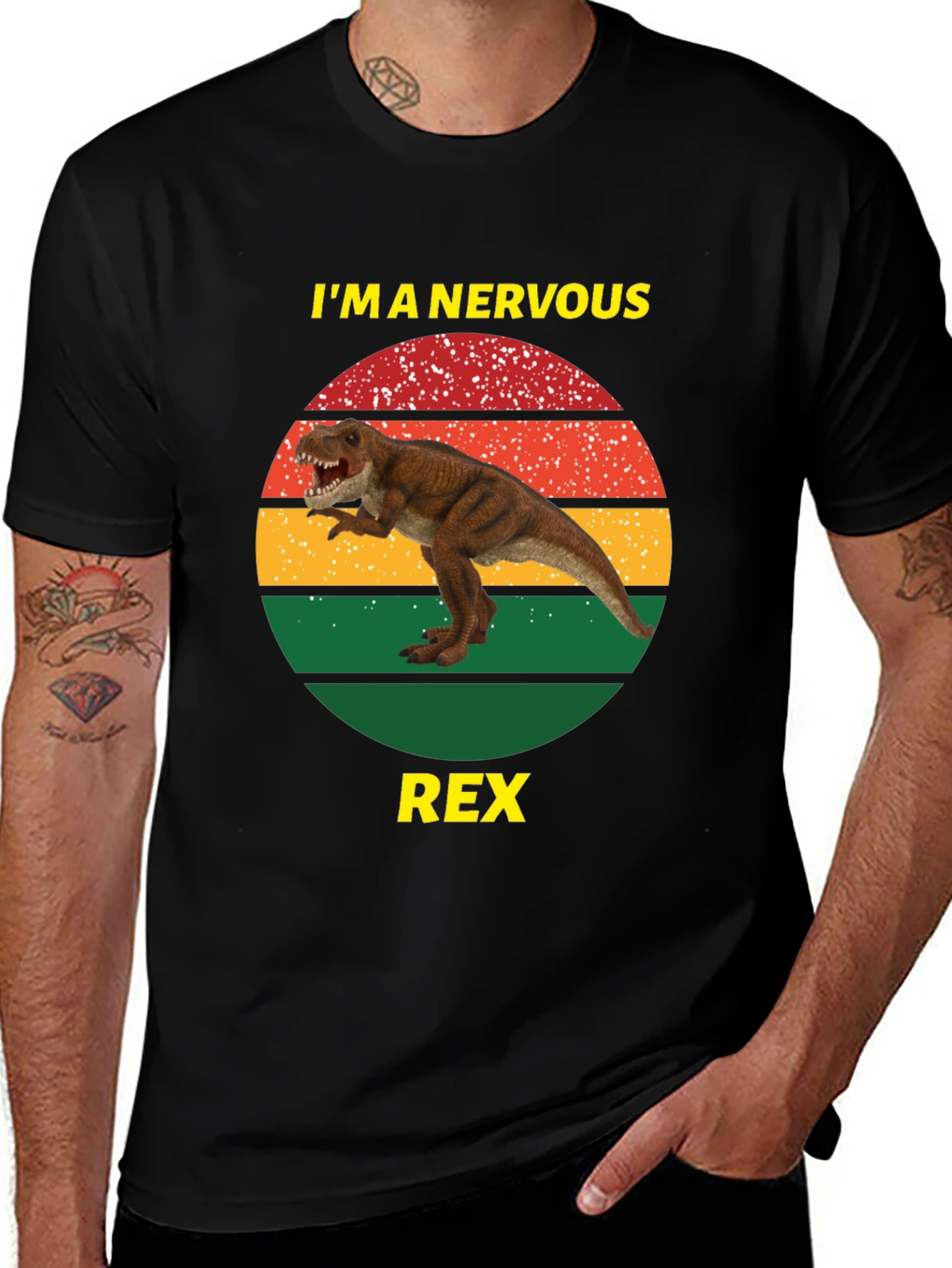 Nervous Rex T-Shirt - Funny Dinosaur Tee
