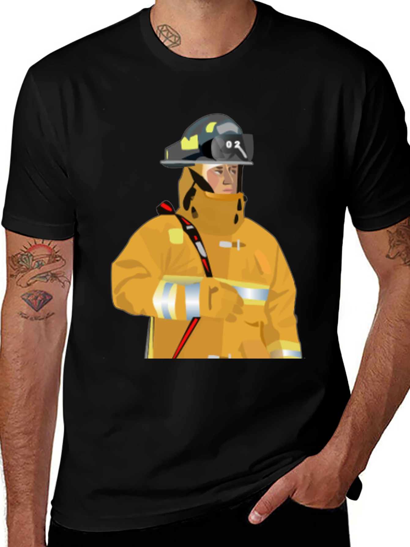 Variant 25 of Firefighter Graphic Tee - Black