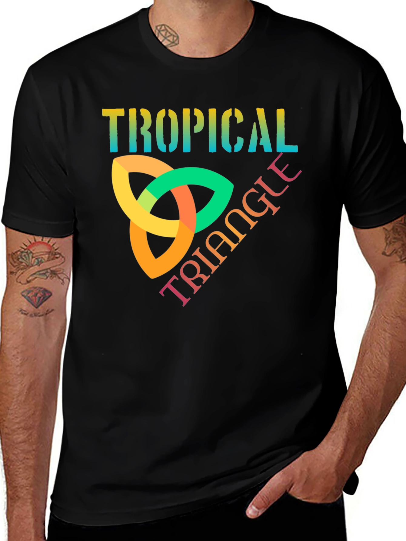 Variant 3 of Tropical Triangle Graphic T-Shirt - Trendy Tee