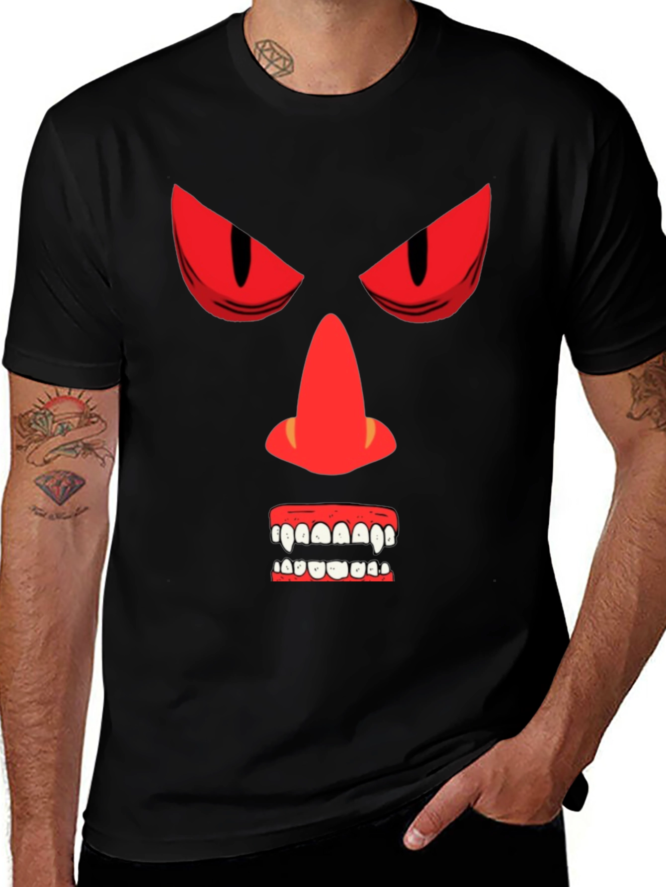 Variant 29 of Men's Scary Face Graphic Tee - Halloween Shirt