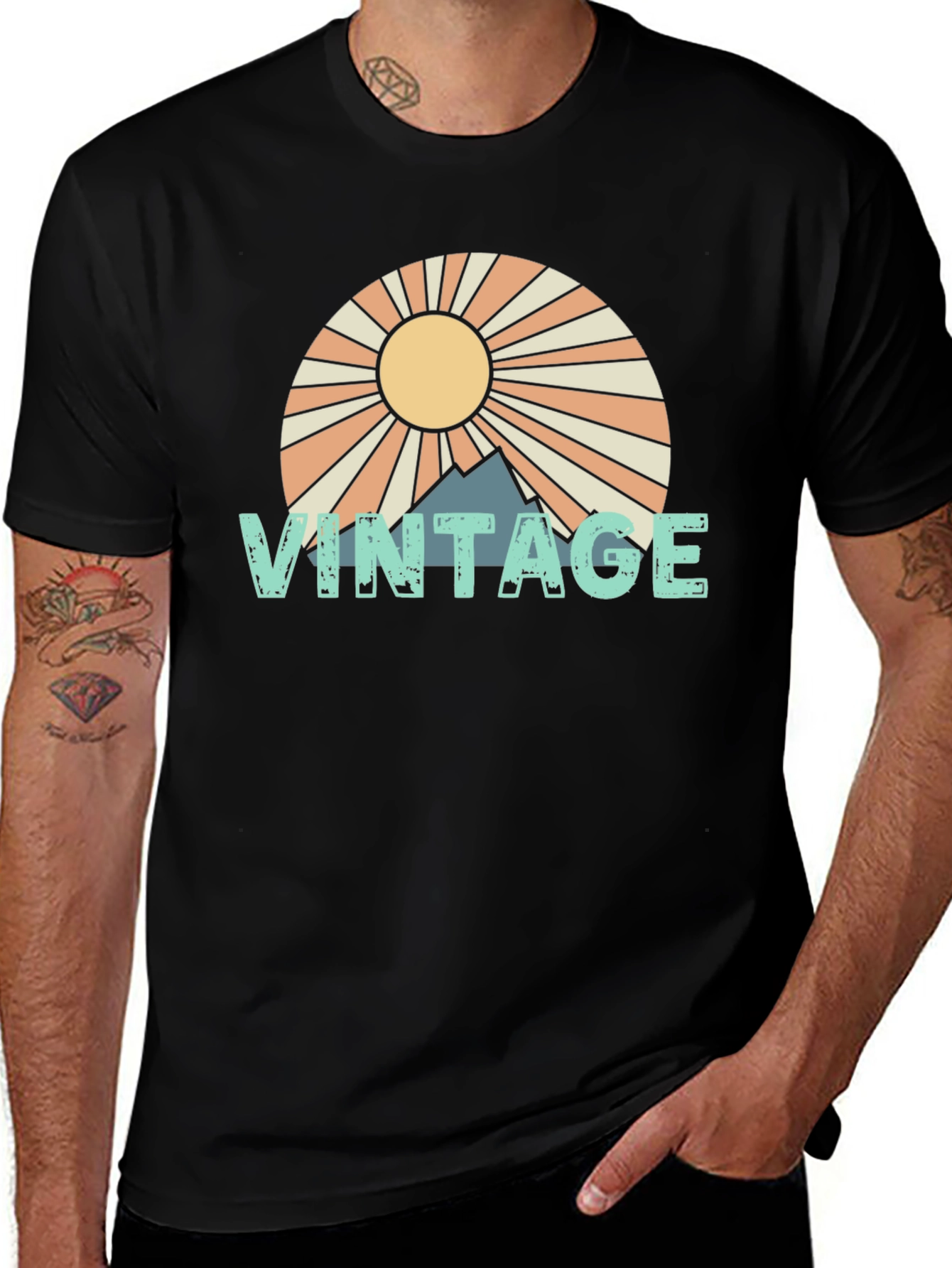 Variant 15 of Retro Vintage Mountain Sun T-Shirt