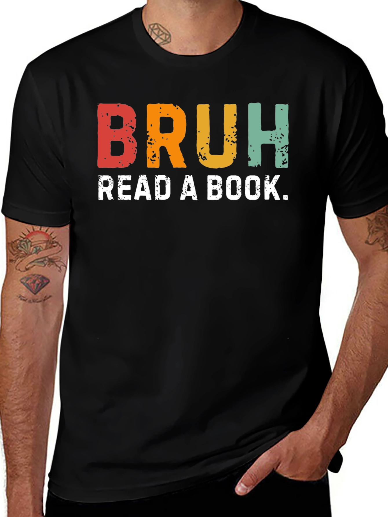 Variant 2 of Bruh Read a Book Graphic T-Shirt