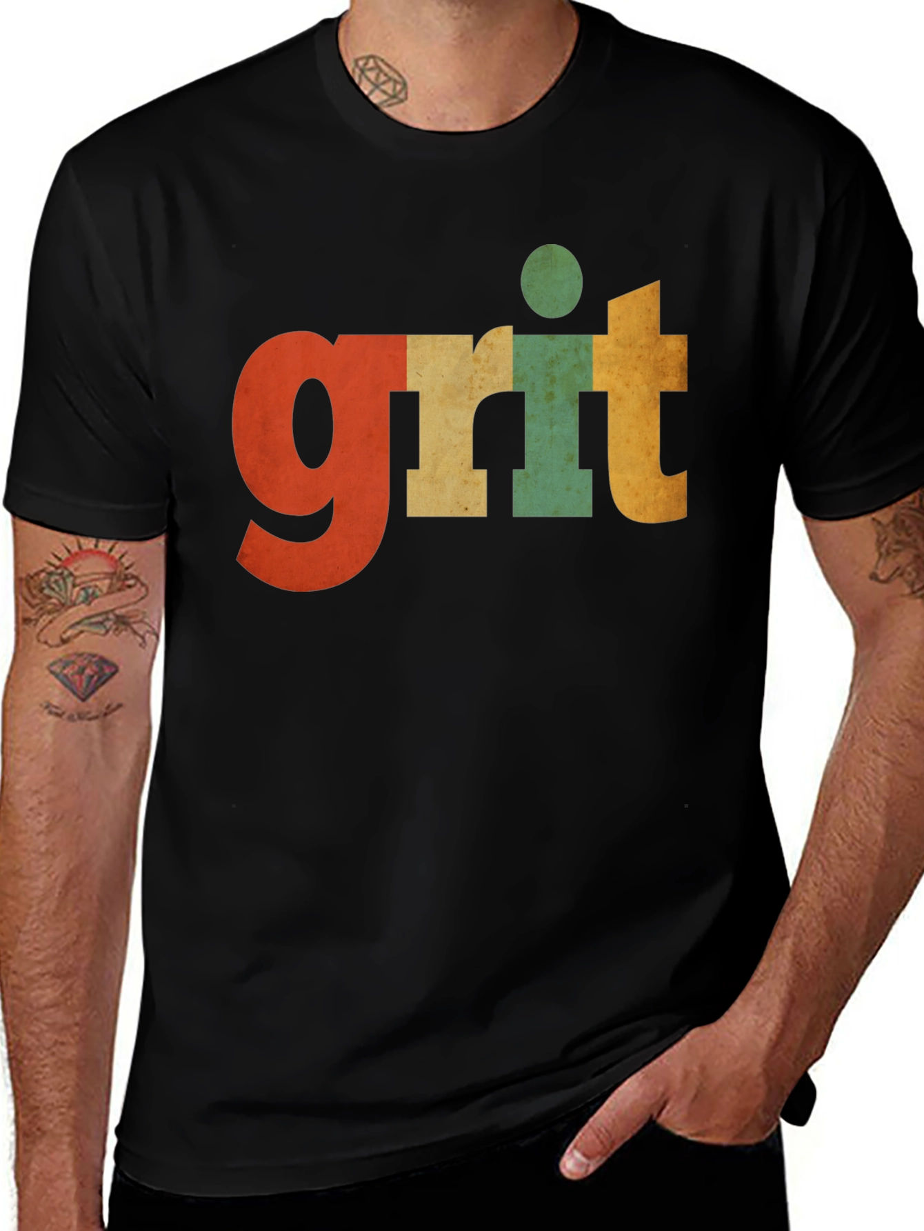 Variant 10 of Grit T-Shirt - Retro Design for Determination