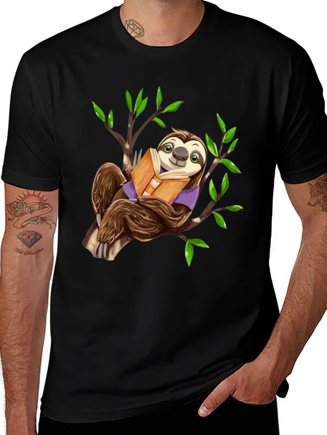 Sloth Reading Book T-Shirt - Cute & Comfy!