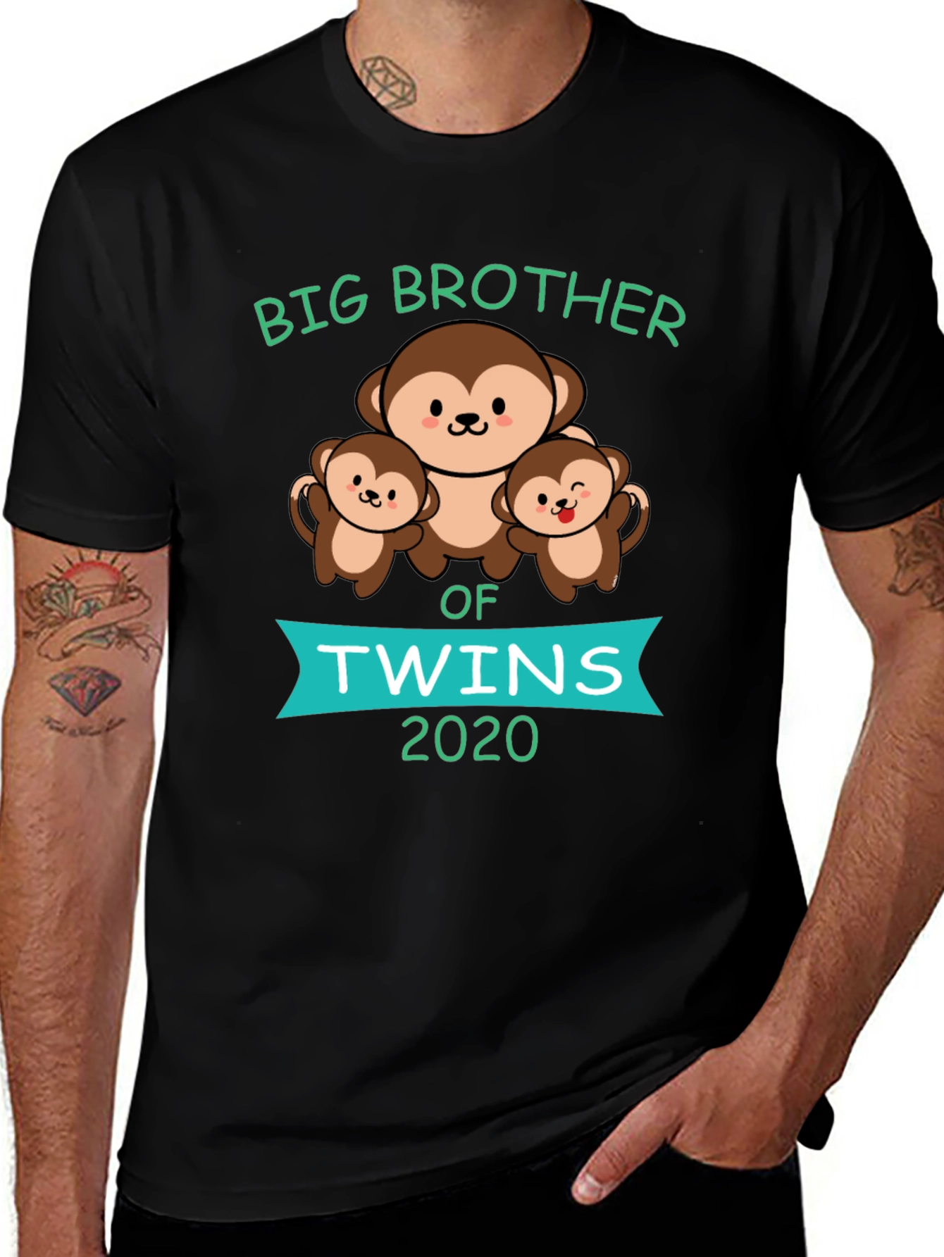 Big Brother of Twins 2020 Monkey T-Shirt