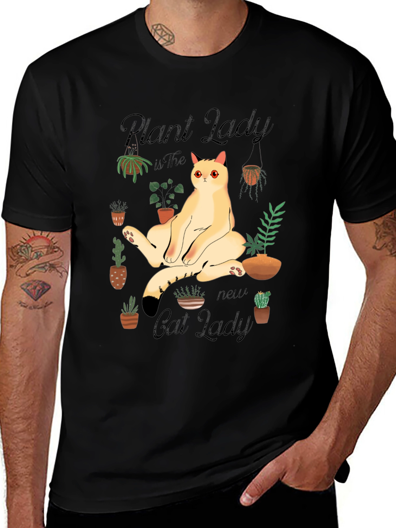 Variant 19 of Plant Lady Cat Graphic T-Shirt - Unisex