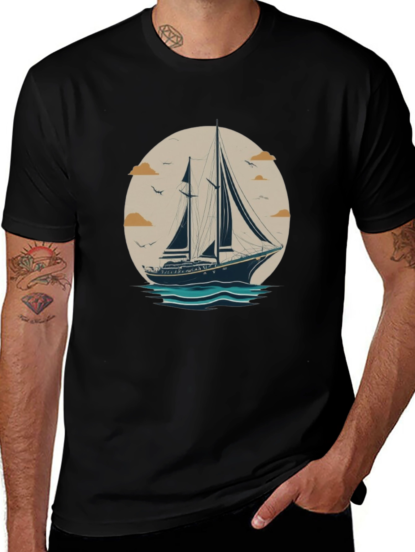 Variant 21 of Sailboat Graphic T-Shirt - Nautical Design Tee